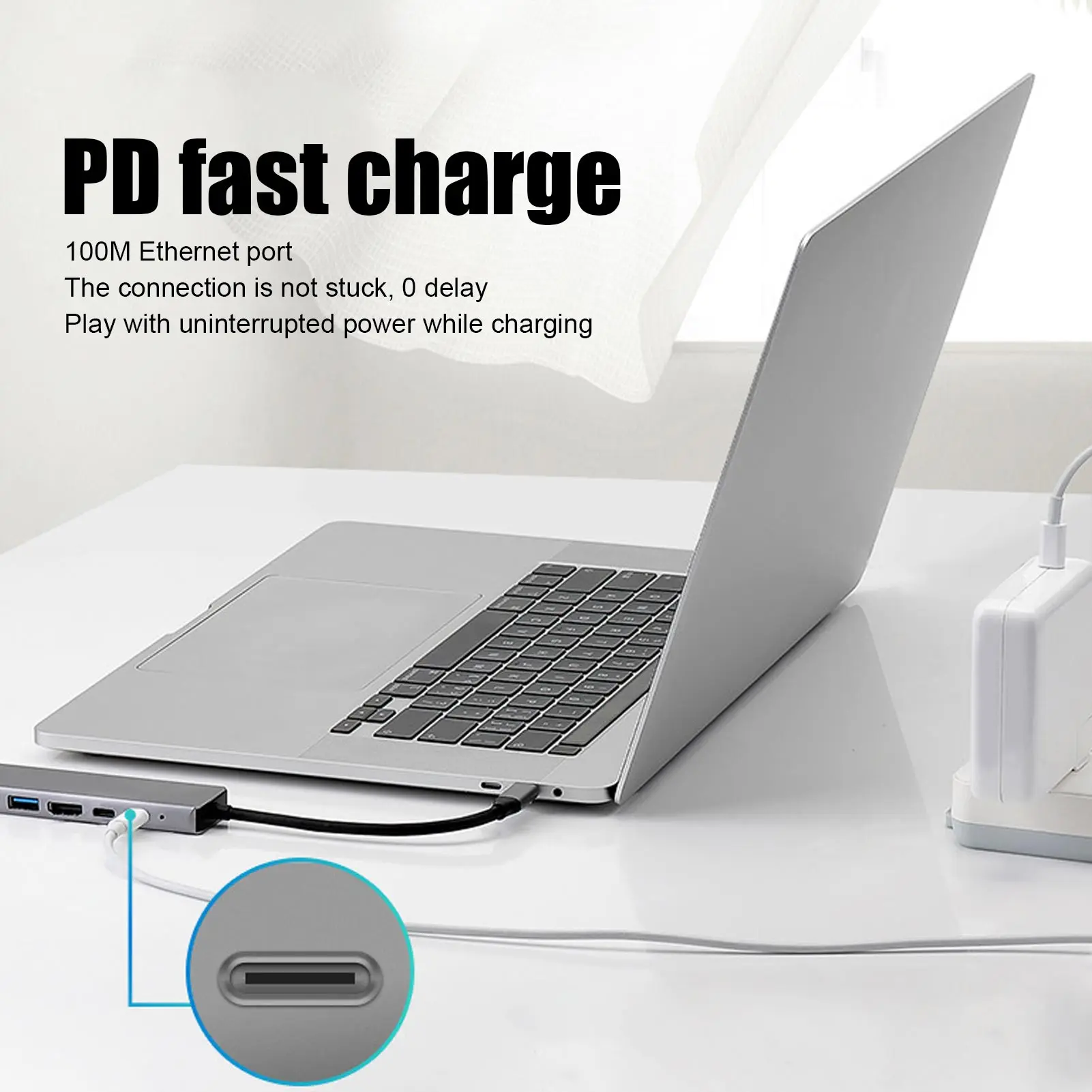 8-in-1 Type-C Docking Hub USB PD to HDMI for Data Transfer & Expansion - Image 2