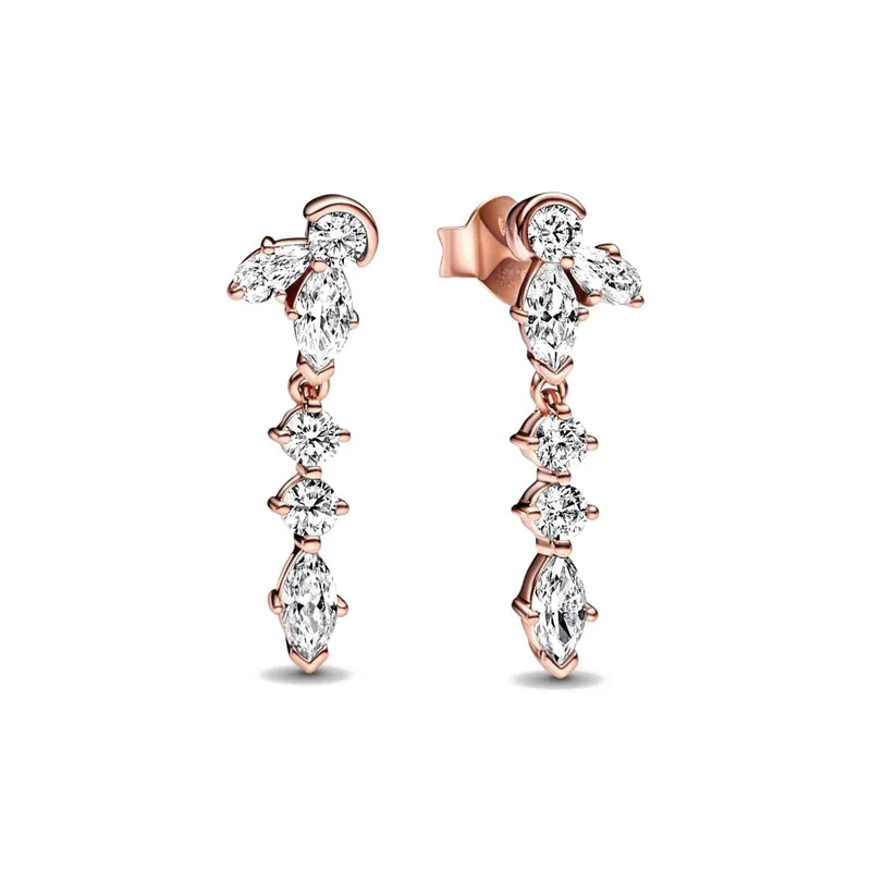 Double Hoop Sun & Moon Earrings – 925 Silver-Plated Butterfly Heart Studs - Image 8