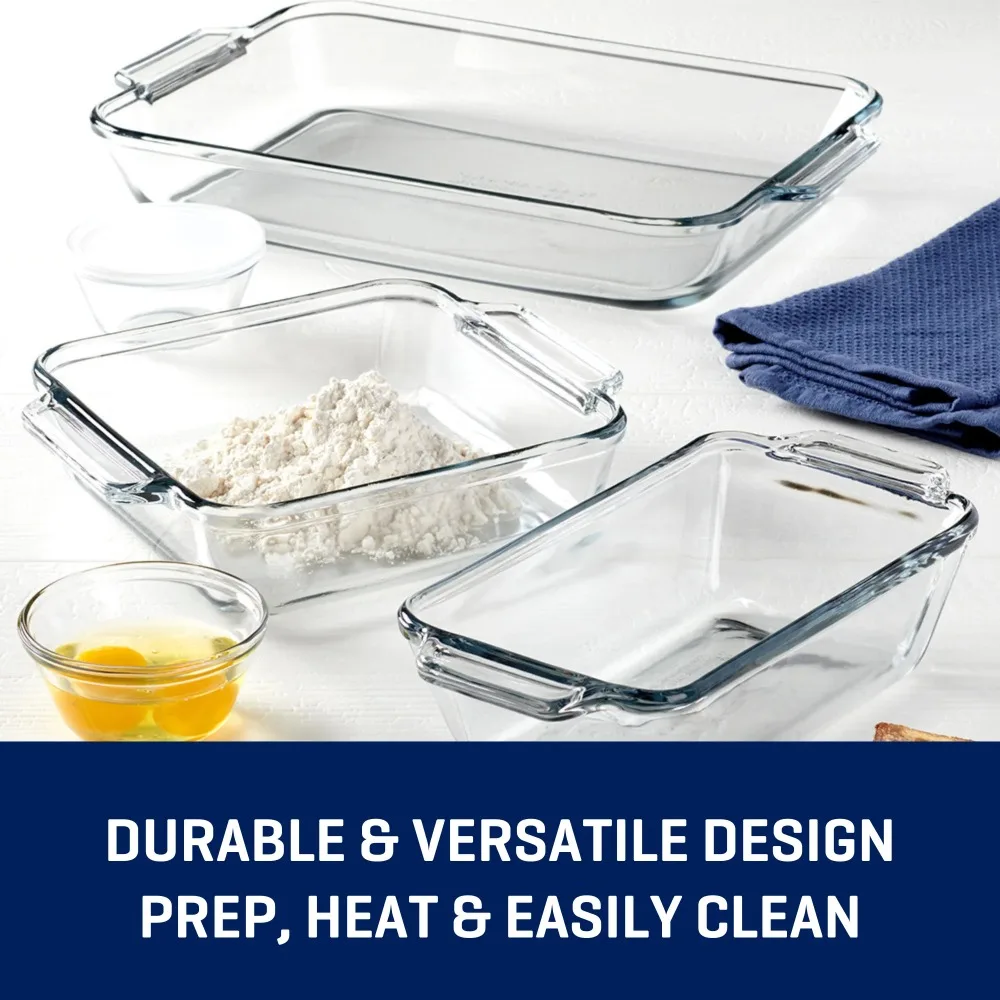 Premium 7‑Piece Glass Bakeware Set – Oven‑to‑Table Baker & Lid Combo