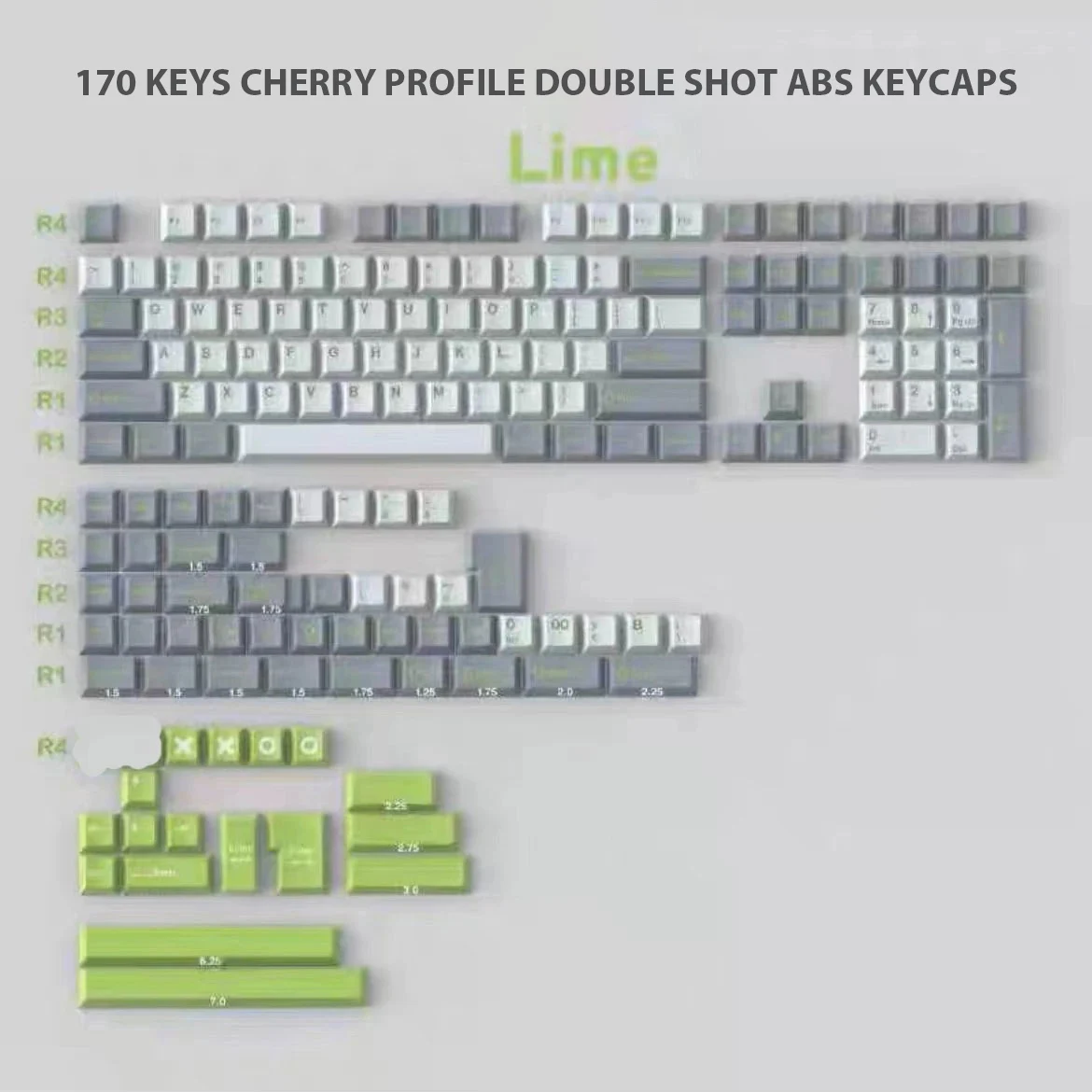 163 Keys British Racing Green Cherry Profile Keycaps for MX Switches - Image 8