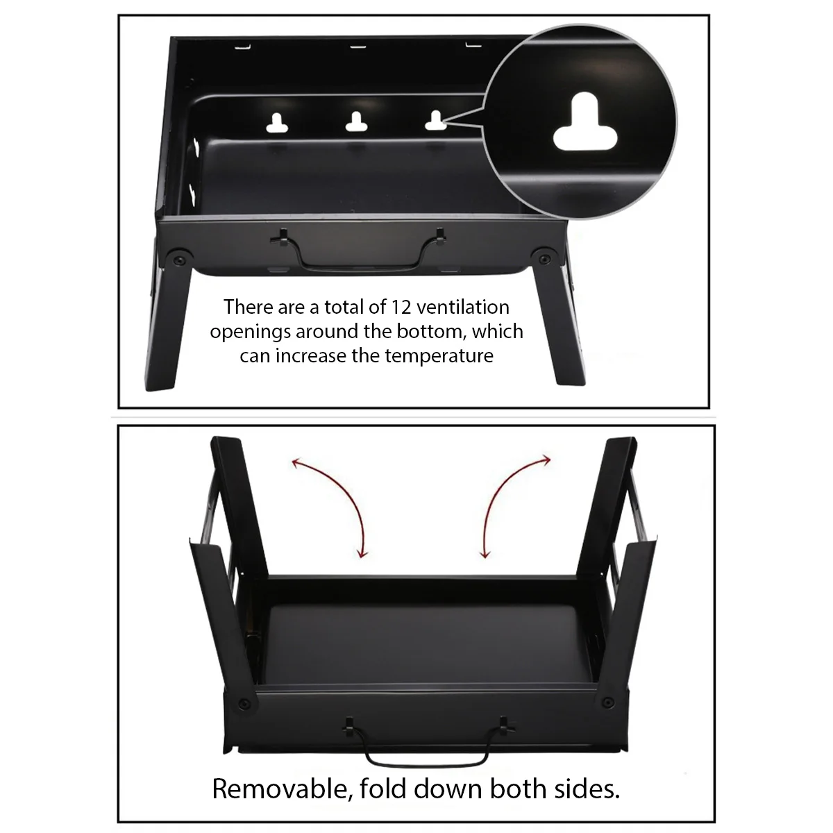 Portable Foldable Steel BBQ Grill - Charcoal Stove for Outdoor Camping Picnic - Image 6