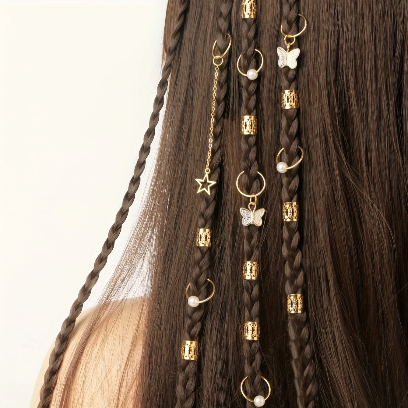 28pcs Hair Braids Cuffs & Charms – Dreadlock Rings Hair Braid Jewelry Decorations