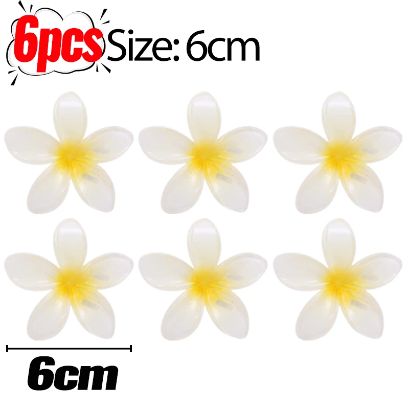1/6Pcs Hawaiian Gradient Flower Hair Clips Small Claw Hairpin Crab Barrette Women Hair Accessories - Image 24