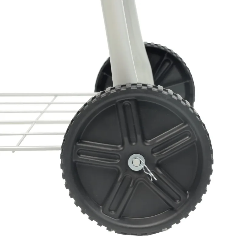 17.5" Square Steel Charcoal Grill on Wheels - Durable & Easy to Clean for Yard Parties - Image 6