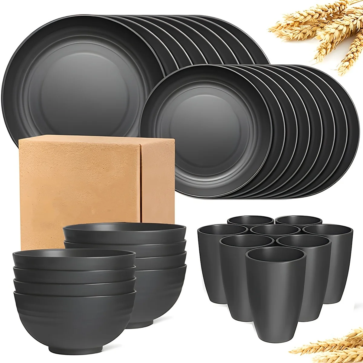 16/32-Piece Tableware Set - Plates, Bowls & Cups for Home, Picnic & Party