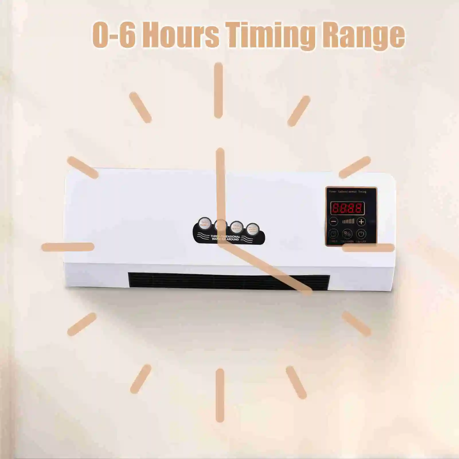 2-in-1 Heater Fan with Digital Timer & Display, Wall-Mounted Space Heater for Home Office - Image 3