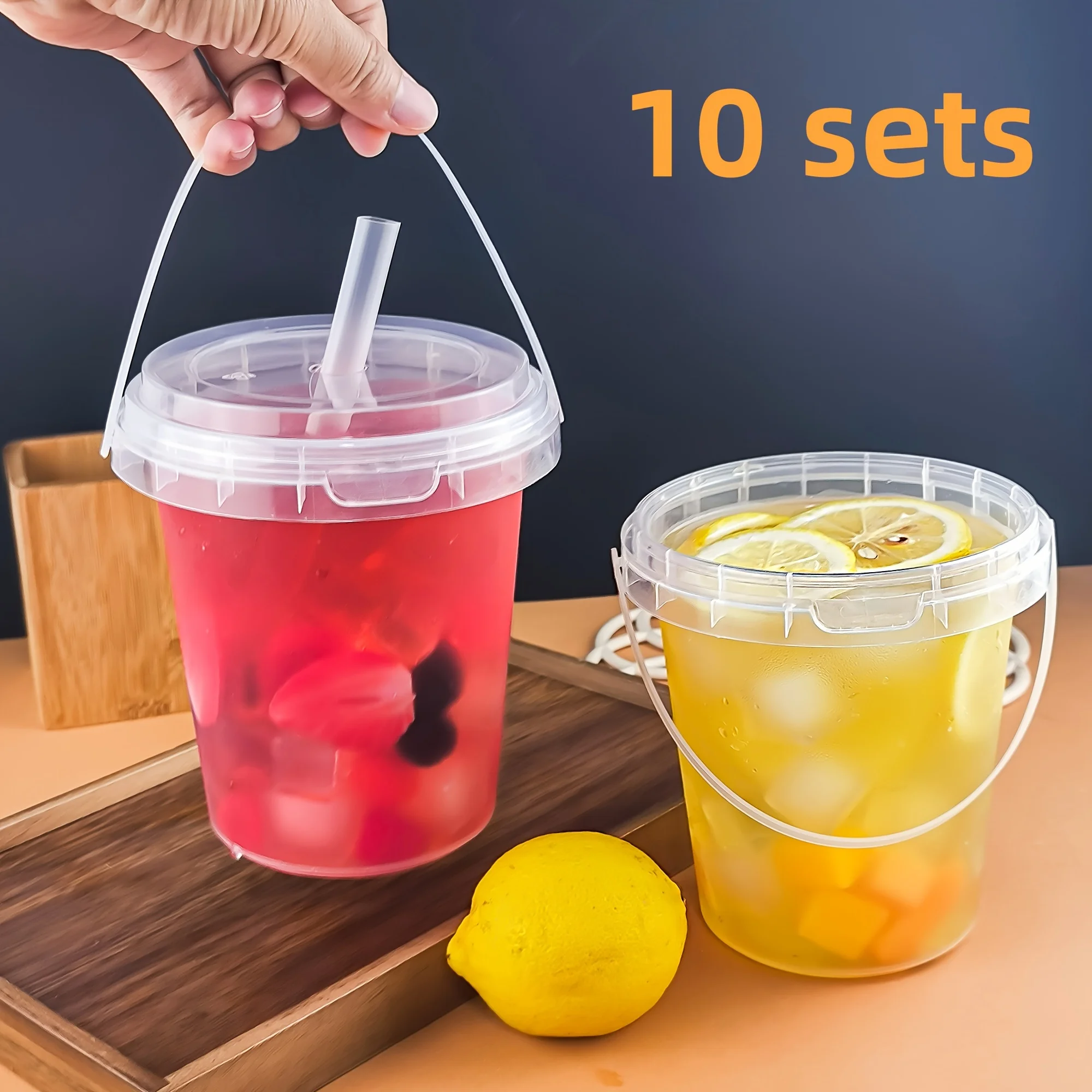 10pcs Large 33.81oz BPA-Free Plastic Cups with Lids & Straws – Reusable Tumblers