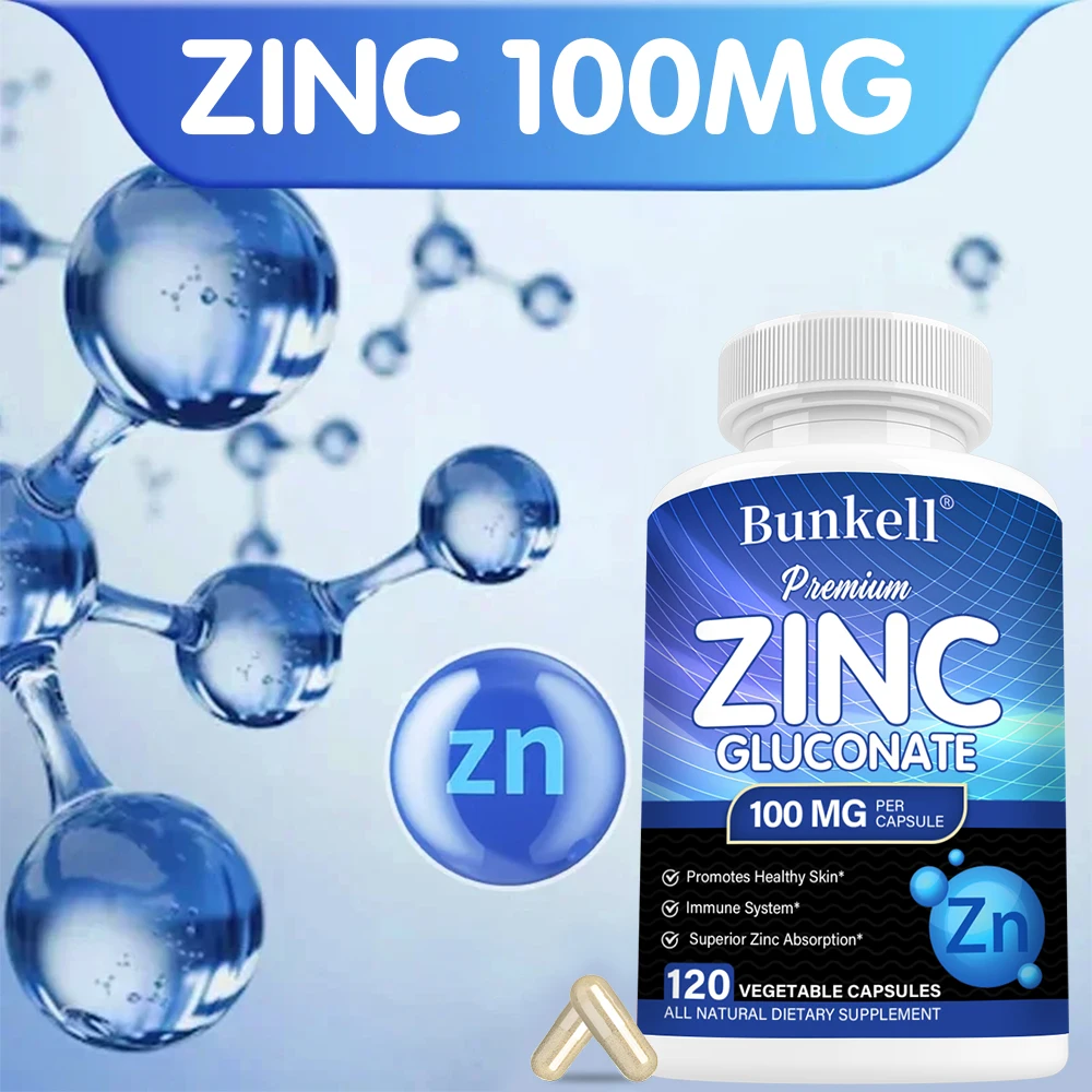 Zinc Gluconate 100mg for Immune Support, Skin & Heart Health, Antioxidant - Image 2