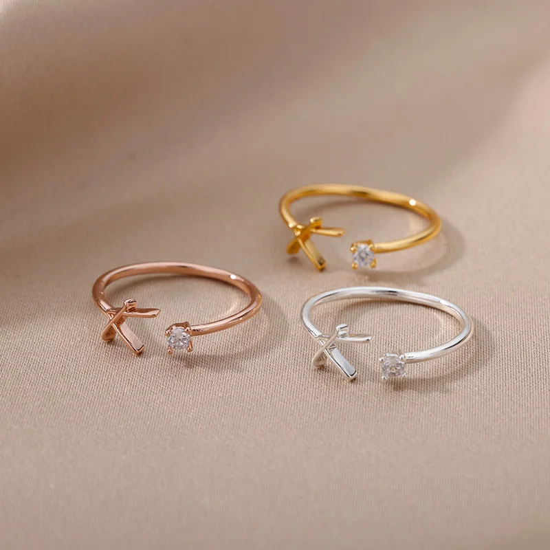 Fashion A-Z Alphabet Stainless Steel Rings Initial Jewelry for Women and Couples Free Shipping - Image 2