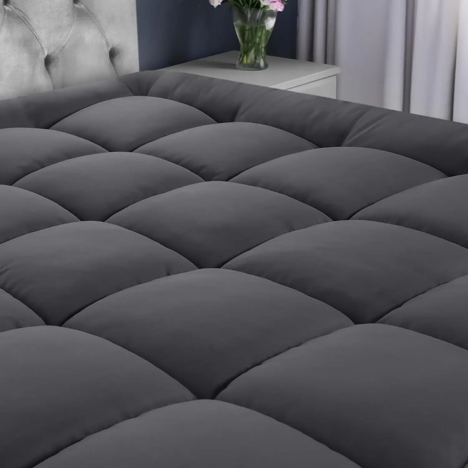 1000GSM Luxury Mattress Pad - Extra Thick Quilted Topper with Breathable Deep Pocket - Image 4
