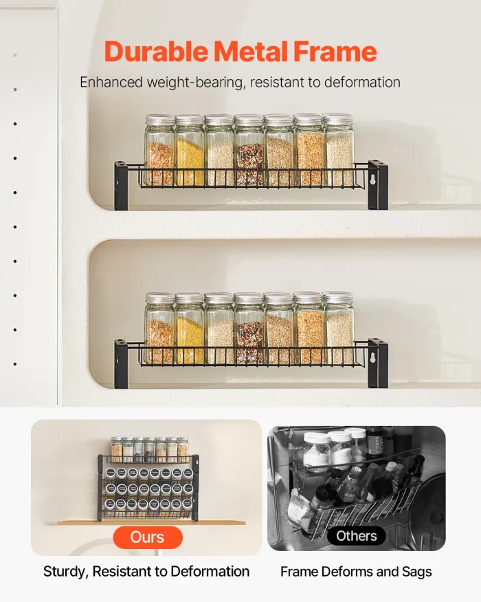 VEVOR 4-Tier Detachable Stackable Spice Rack Organizer – Cabinet & Countertop Seasoning Storage - Image 5