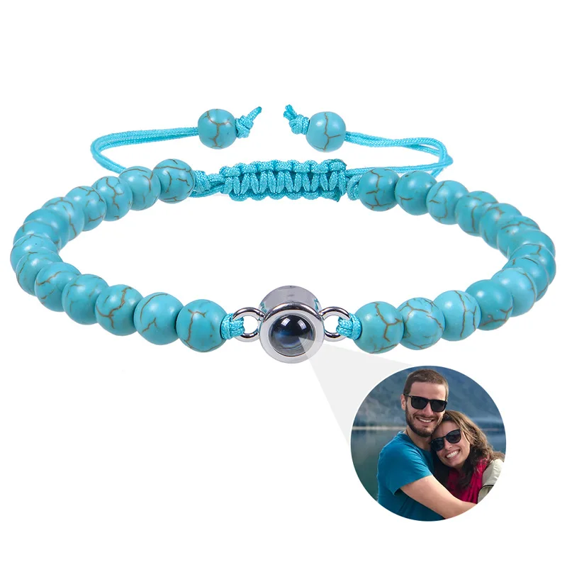 2023 New "I Love You" 100 Languages Bracelets Personalized Photo Projection Bracelet Custom Photo Natural Stone Couple Bracelet - Image 28
