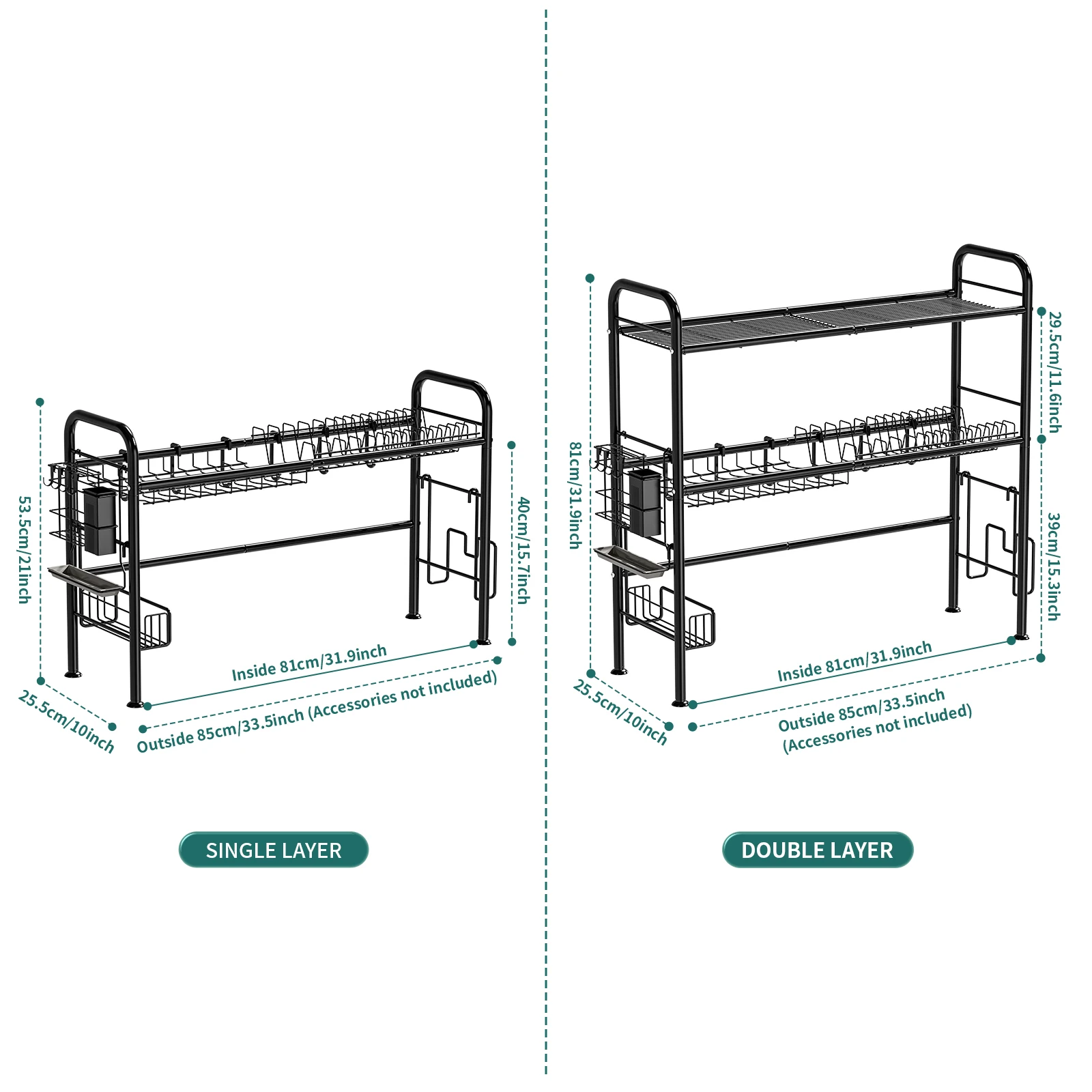 2-Tier Over the Sink Dish Drying Rack – Space-Saving Kitchen Counter Organizer - Image 6