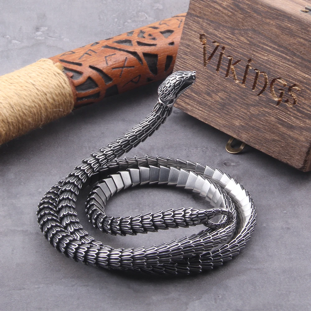 Viking Snake Stainless Steel Necklace – Punk Hip-Hop Street Jewelry - Image 2