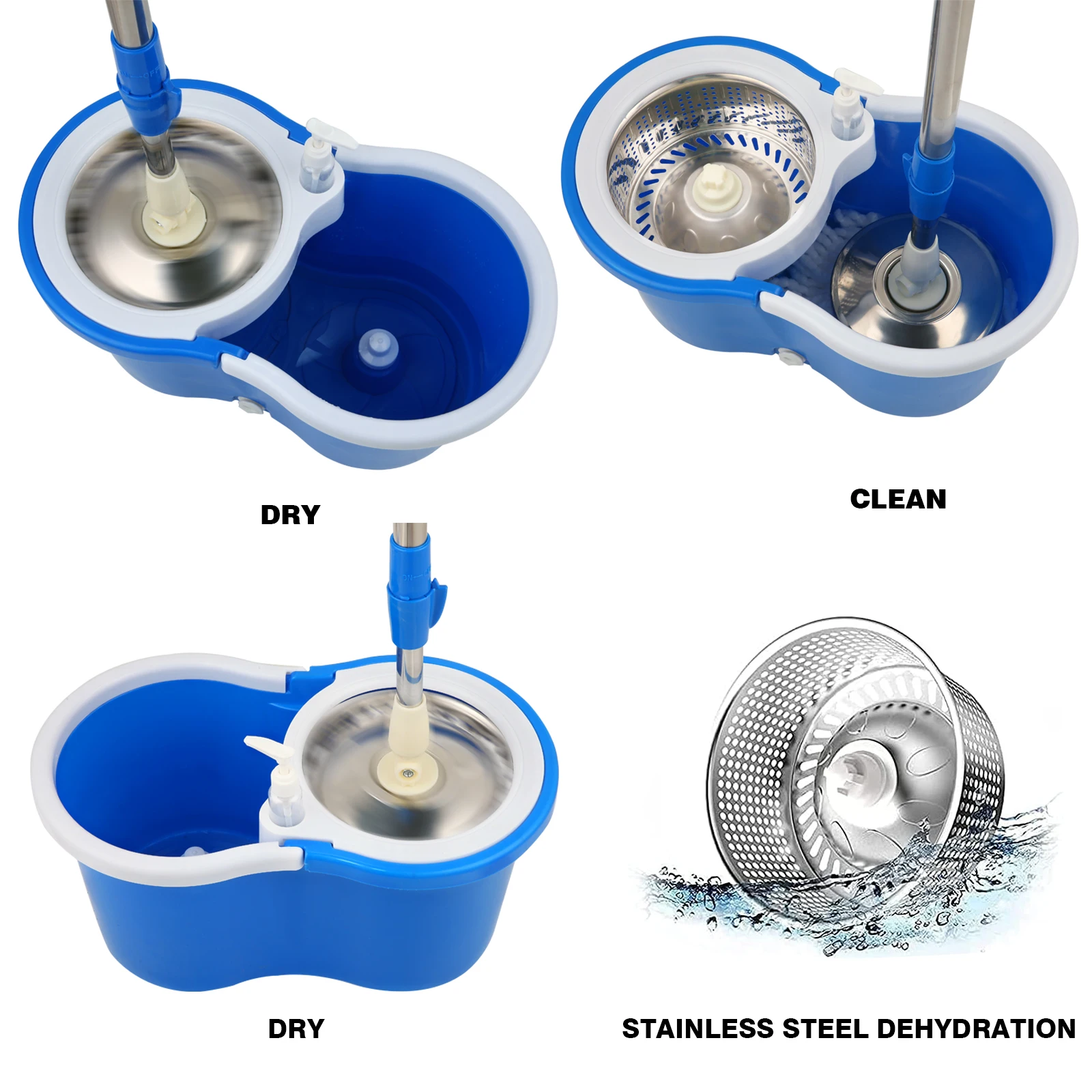 Spin Mop Bucket System with Wringer – 360° Rotating Magic Mop & Extendable Handle - Image 3