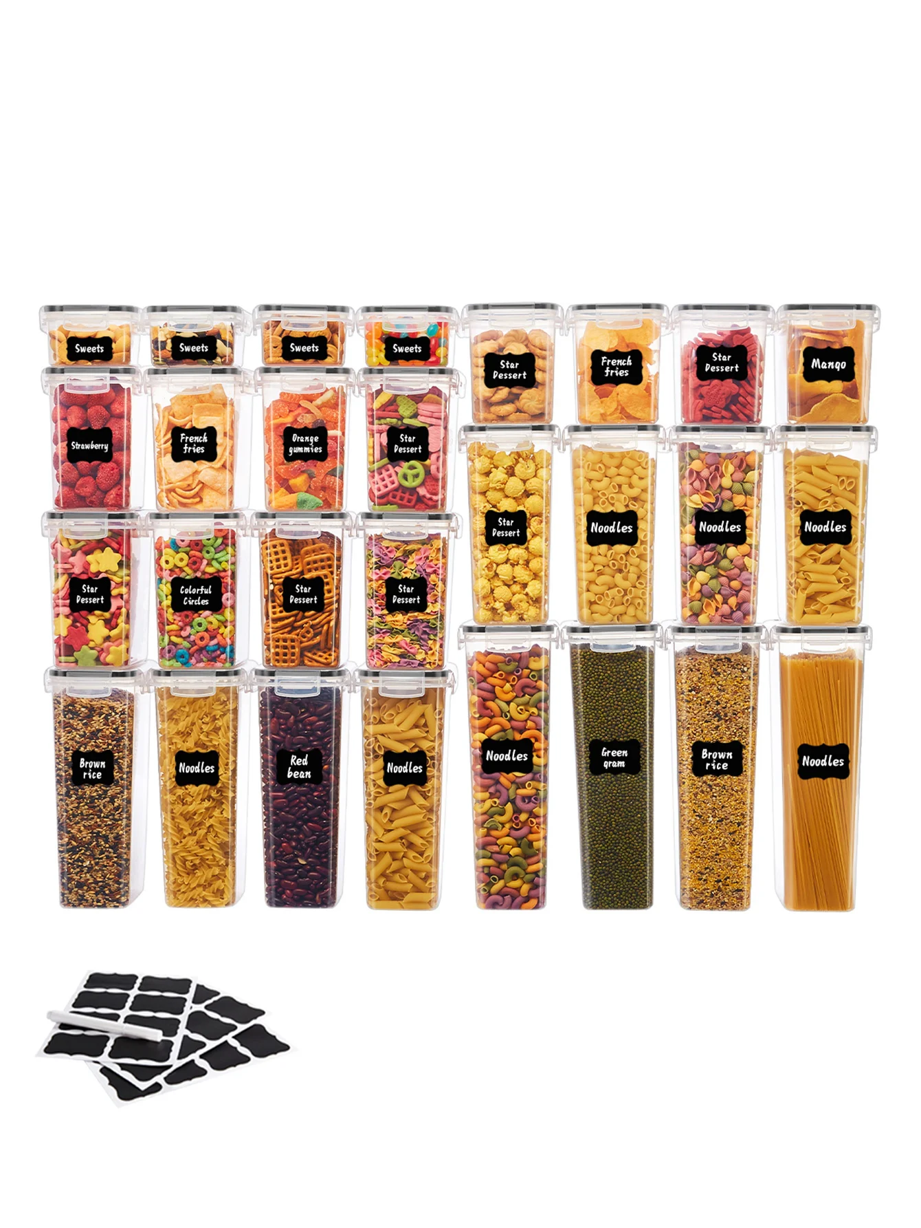 24-Piece Large Airtight Food Storage Containers with Lids – Kitchen Pantry Organization
