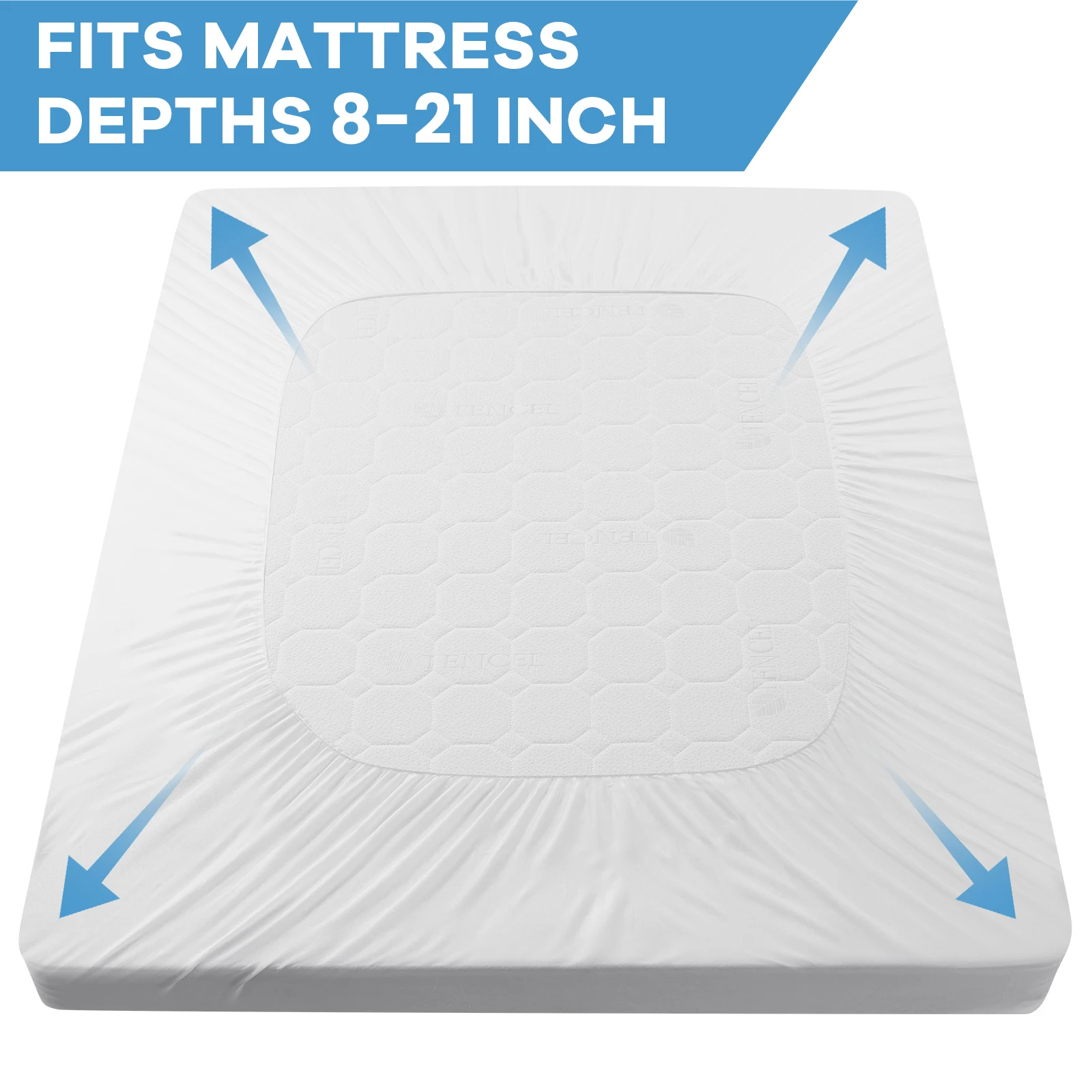 Quilted Fitted Mattress Pad Protector, Cooling Pillow Top, Breathable & Soft Mattress Cover - Image 3