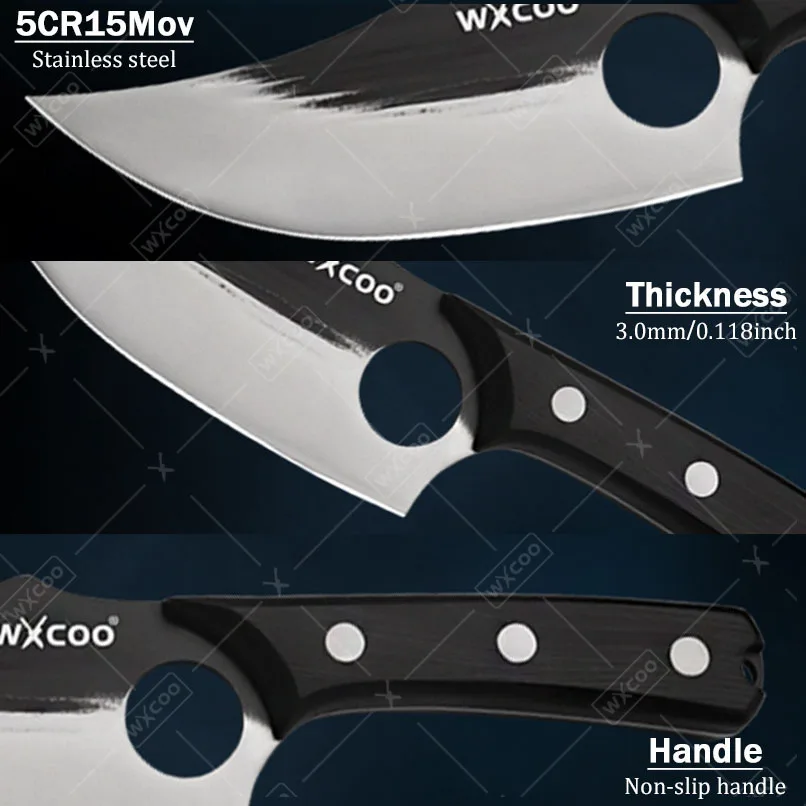 Hand Forged High Carbon Steel Knife Set – Chef, Cleaver, Utility, Meat & Camping Knives - Image 4