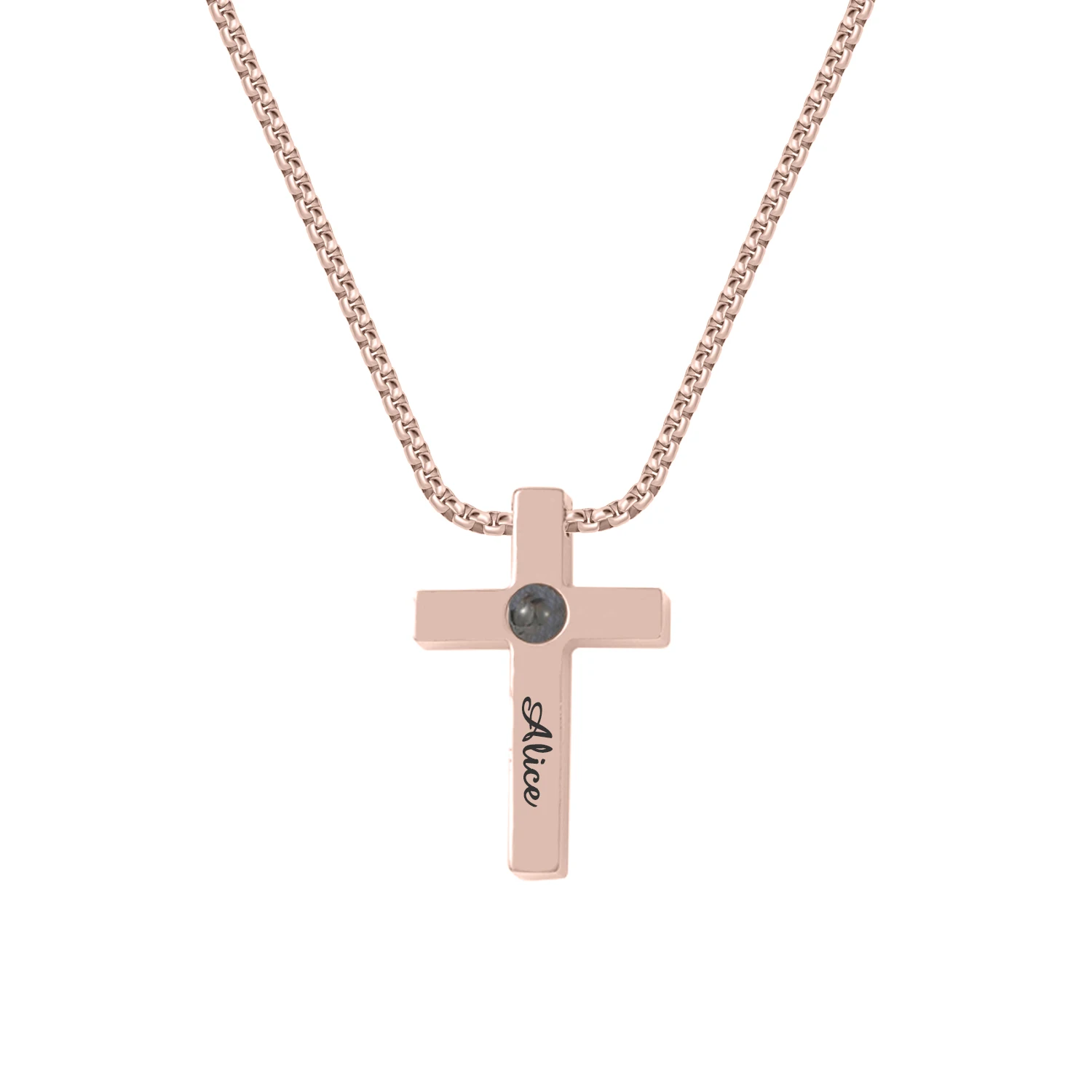 Personalized Cross Projection Necklace for Men – Custom Photo Gift - Image 9