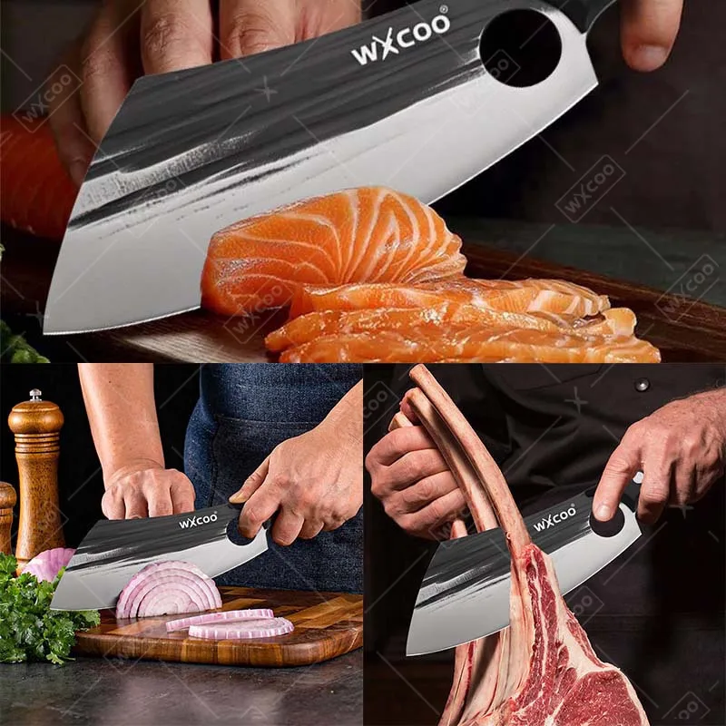 1 or 3 PCS Hand Forged Stainless Steel Kitchen Utility & Butcher Knives – Multipurpose Chef Set - Image 3