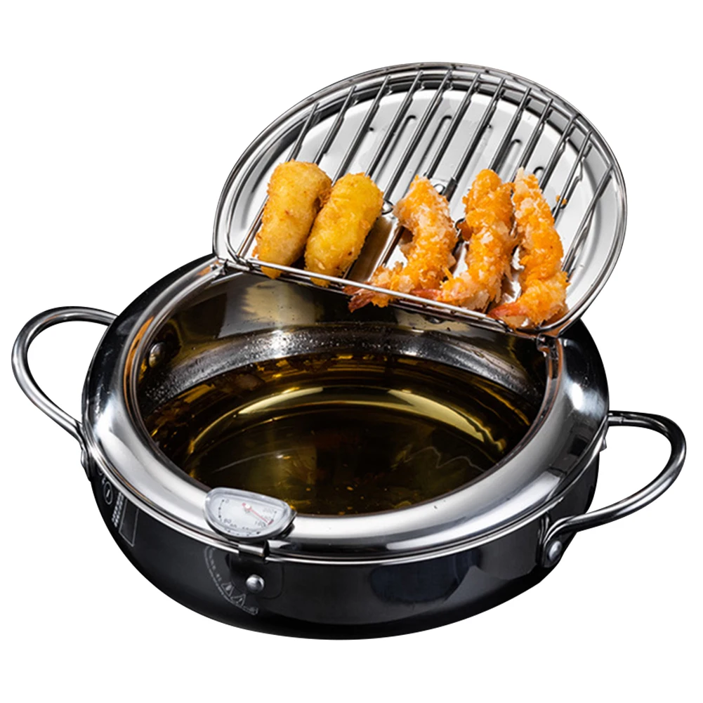 Japanese Style Deep Frying Pot - 304 Stainless Steel with Drip Drainer Rack - Image 5