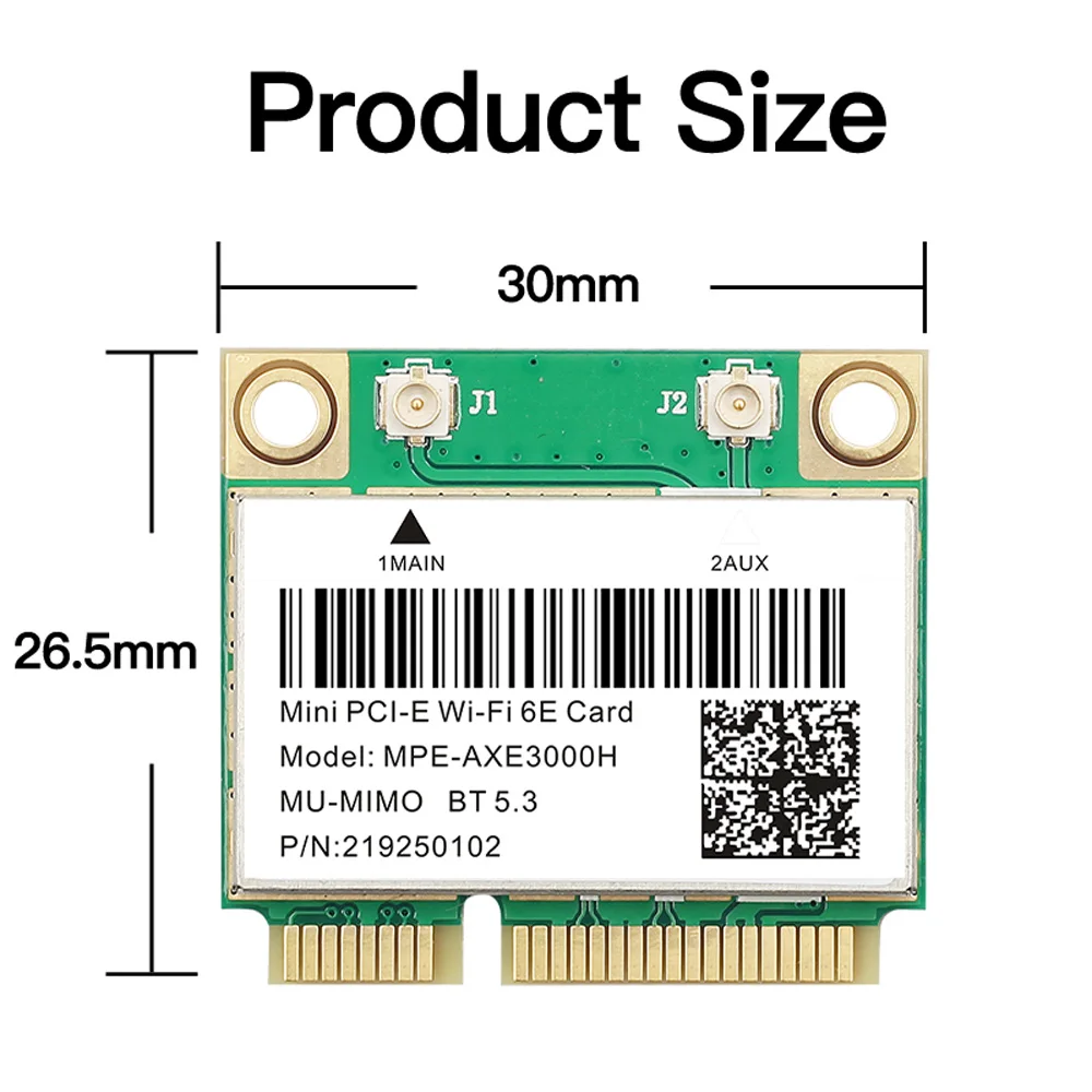 Tri Band 5374Mbps WiFi 6E AX210 Mpe-AXE3000H/ AC7265 Wireless Card BT 5.3 For Mini PCIE Wi-Fi Adapter Win10 For Desktop/Laptop - Image 6