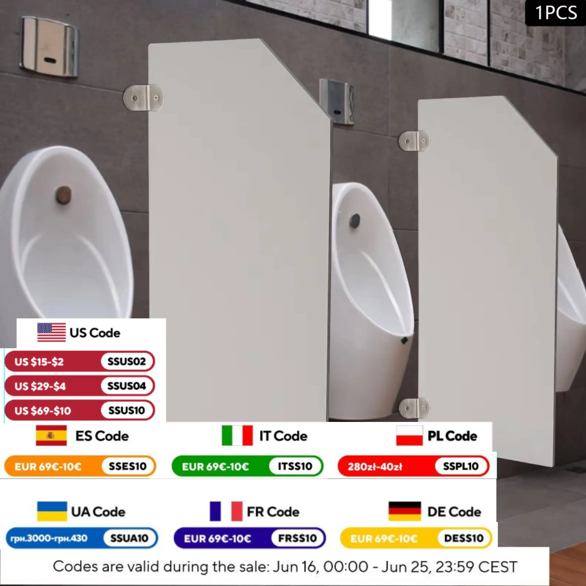 Men’s Wall‑Mounted Urinal Privacy Partition – 40×90 cm Urinal Divider Screen