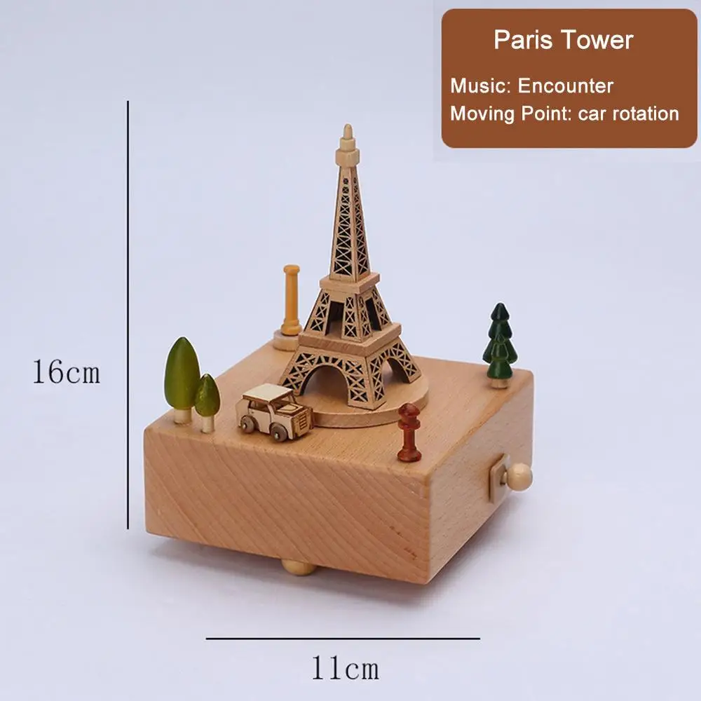 Wind Up Musical Box Retro Wooden Music Box New Year Xmas Birthday Gift Vintage Carousel Ferris Wheel Home Decoration Accessories - Image 15