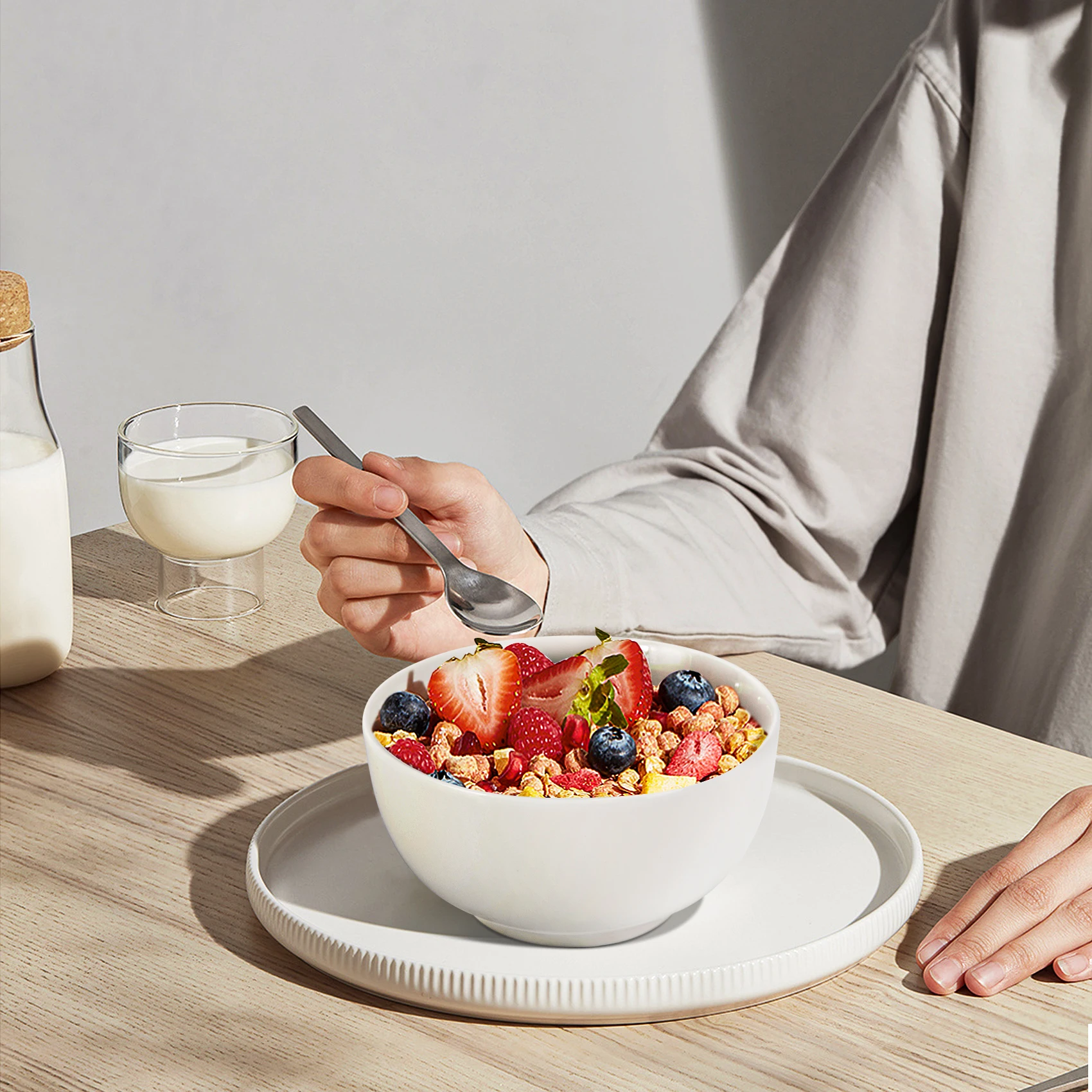 10oz Porcelain Bowl Set 8-Pack – Premium White Ceramic for Soup, Salad & More - Image 5
