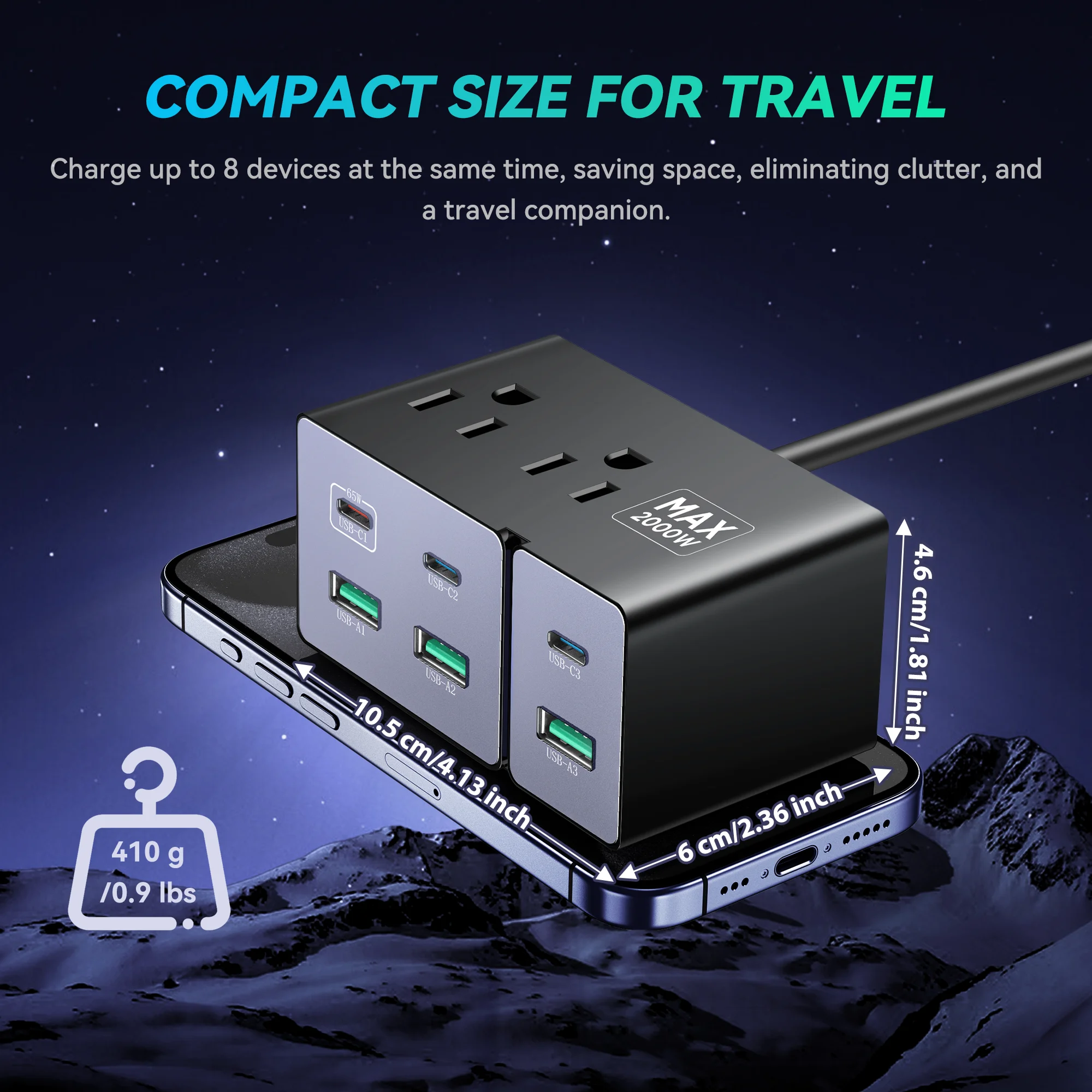 8-Port 160W GaN USB-C Charging Station for MacBook, iPhone & Galaxy - Image 5