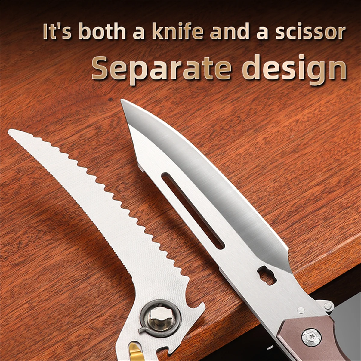 Heavy‑Duty Stainless Steel Poultry Shears – Spring‑Loaded Kitchen Scissors - Image 4
