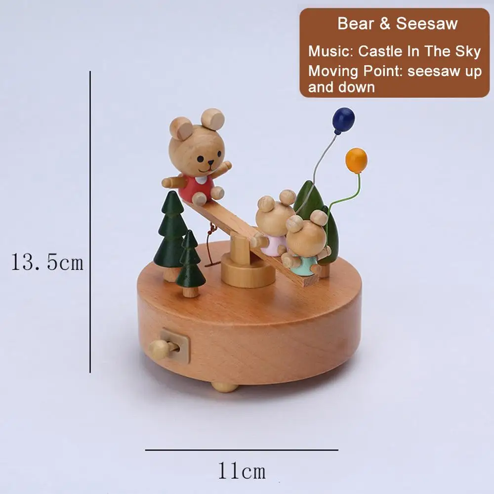 Wind Up Musical Box Retro Wooden Music Box New Year Xmas Birthday Gift Vintage Carousel Ferris Wheel Home Decoration Accessories - Image 11