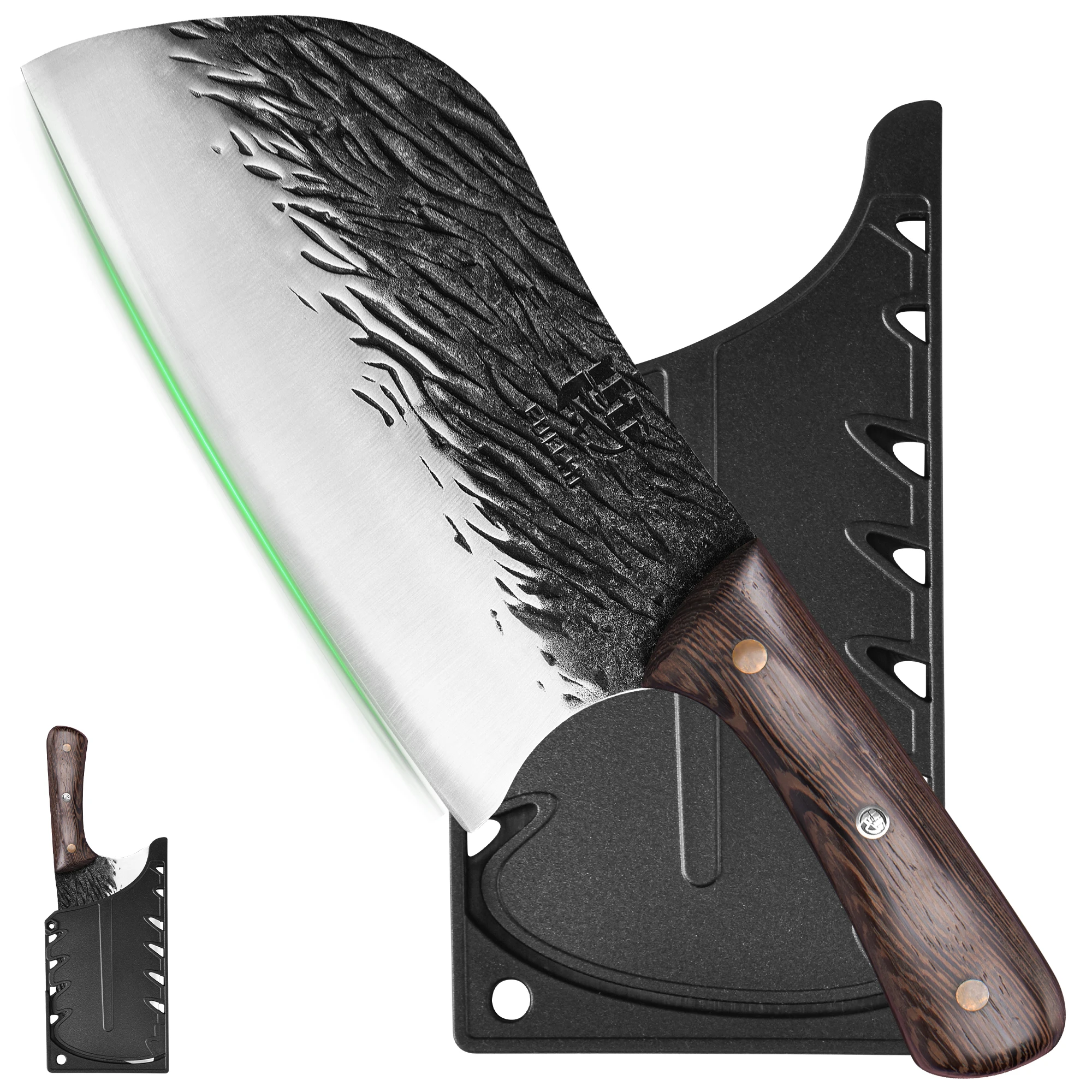 Full Tang Forged High‑Carbon Steel Chef Cleaver Knife with Sheath - Image 27