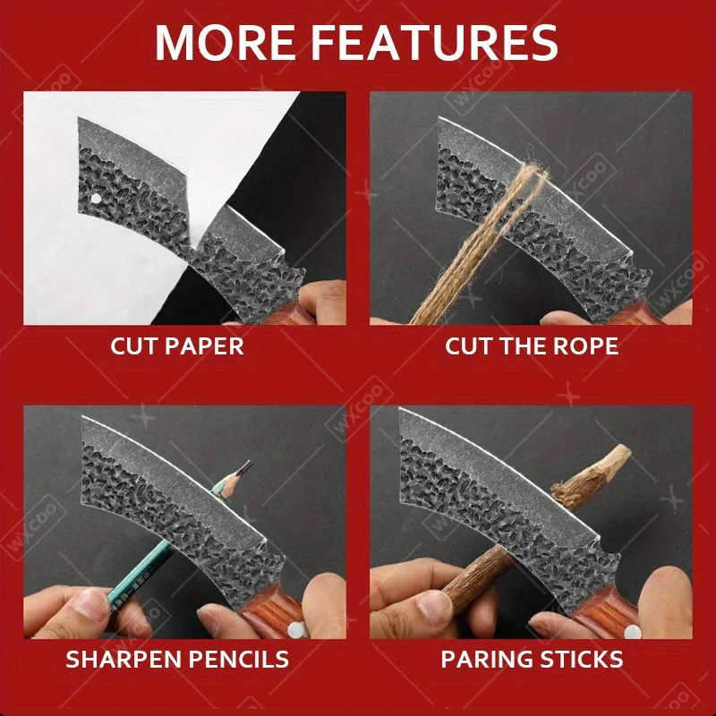 2-Piece Handmade Forged Stainless Steel Knife Set – Butcher Cleaver & Boning Knife with Wooden Handle - Image 5