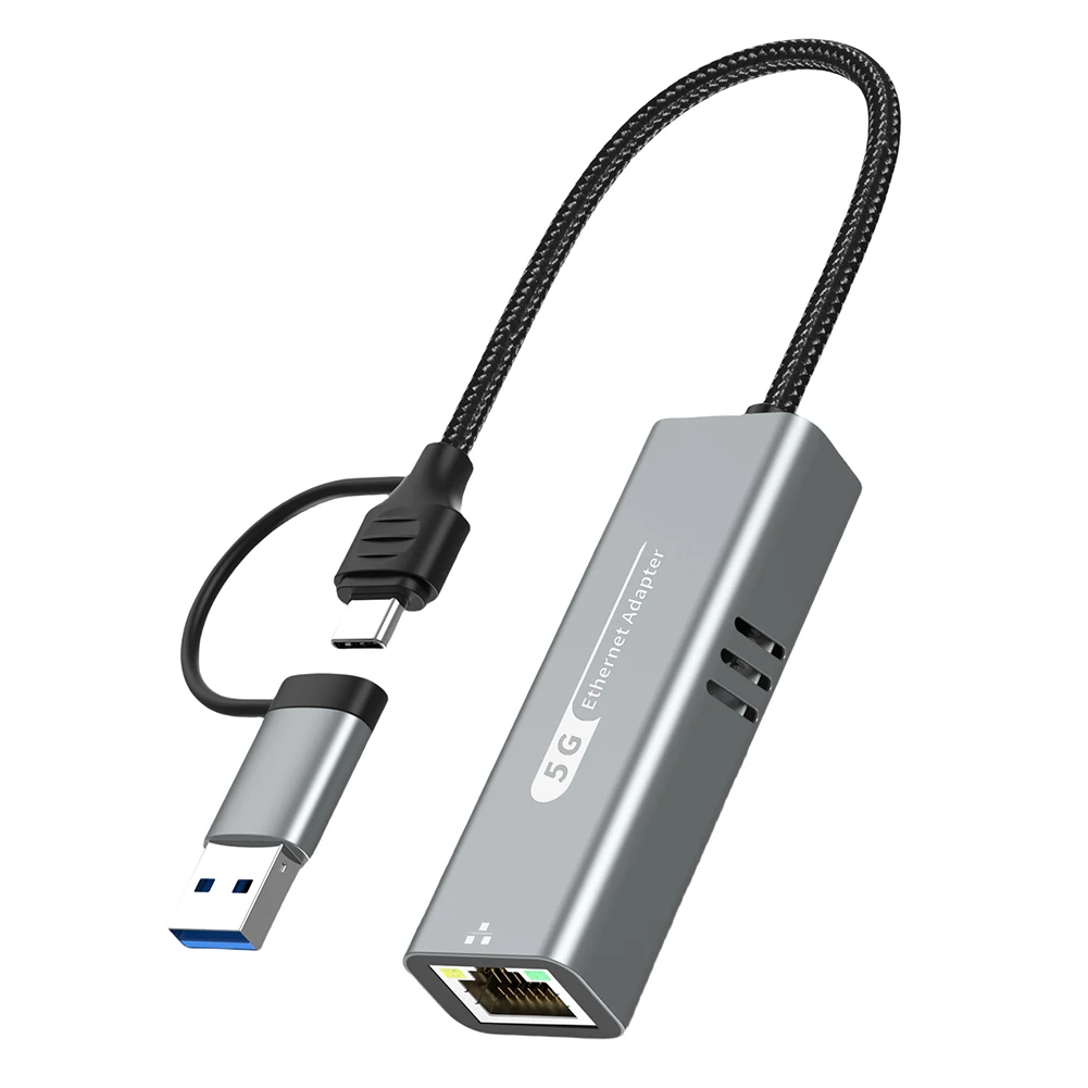 USB-C to Ethernet Adapter 5Gbps RJ45 Converter for Windows & Mac OS - Image 2