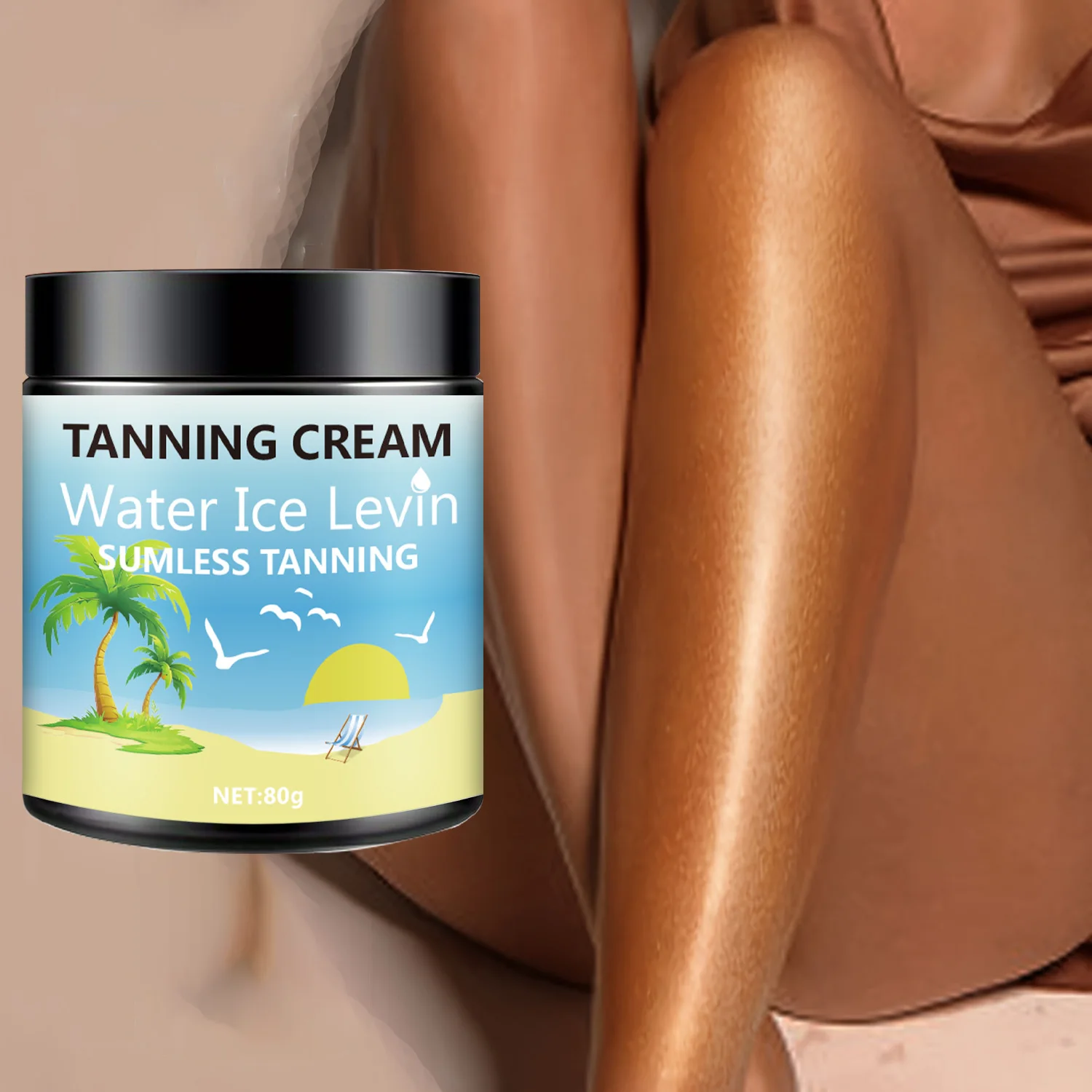 Body Tanning Lotion with Shea Butter & Coconut Oil – Deep Moisturizing, Fast Absorbing, Hypoallergenic
