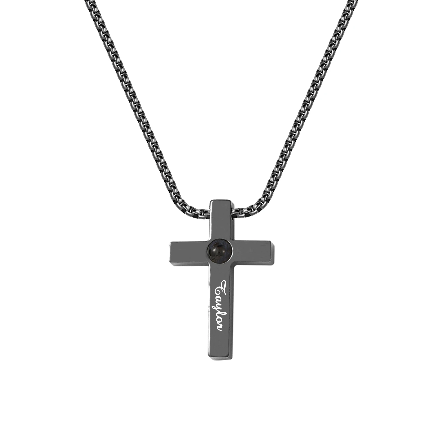 Personalized Cross Projection Necklace for Men – Custom Photo Gift - Image 8