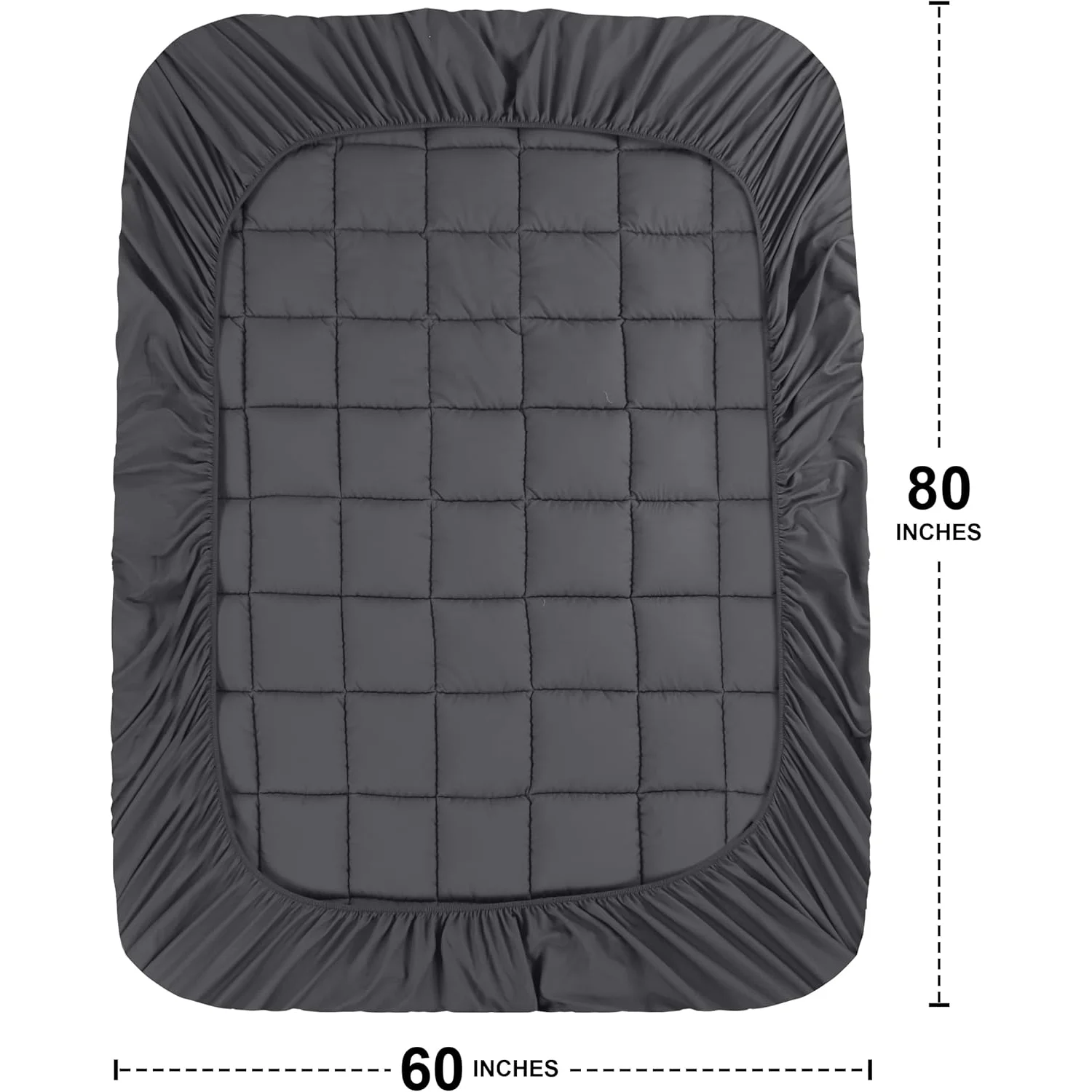 1000GSM Luxury Mattress Pad - Extra Thick Quilted Topper with Breathable Deep Pocket - Image 3