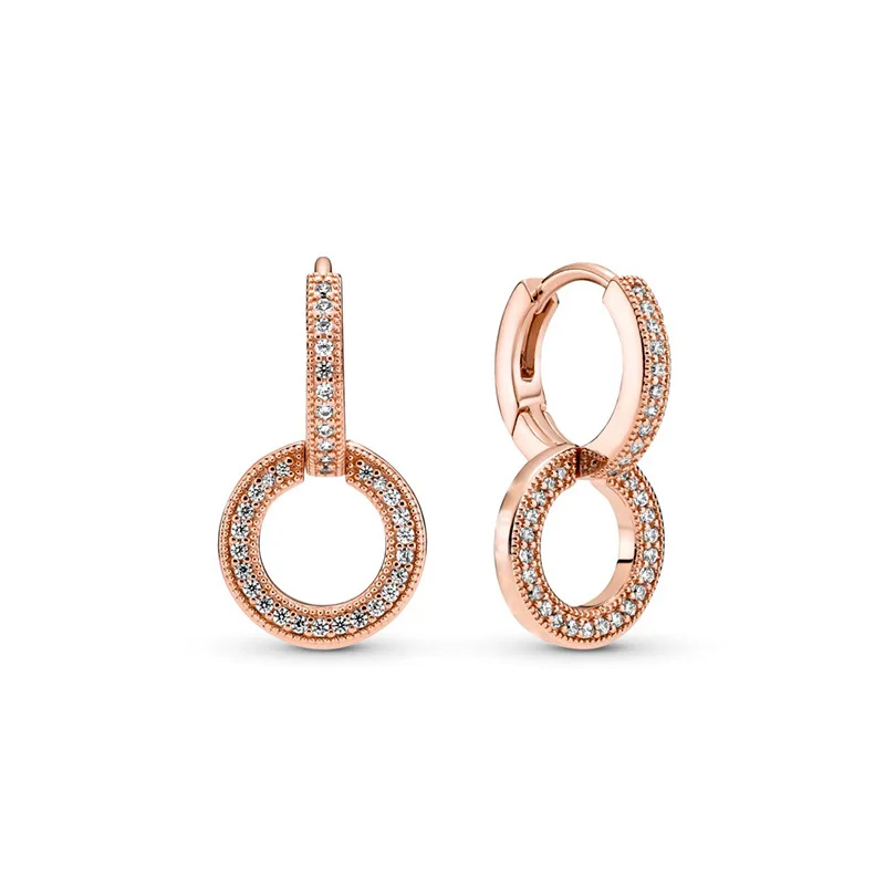 Double Hoop Sun & Moon Earrings – 925 Silver-Plated Butterfly Heart Studs - Image 53
