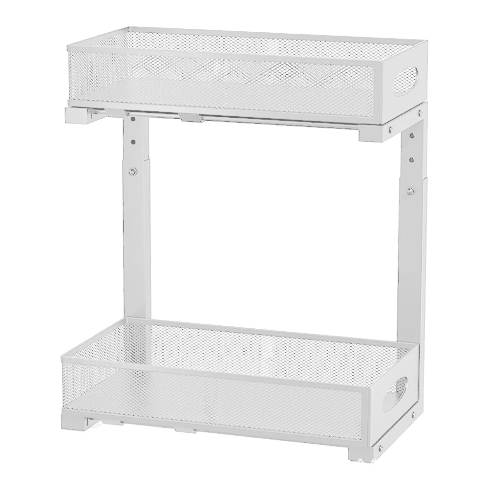 2-Tier Adjustable Under Sink Organizer with Sliding Drawer – Kitchen & Bathroom Storage Solution - Image 7