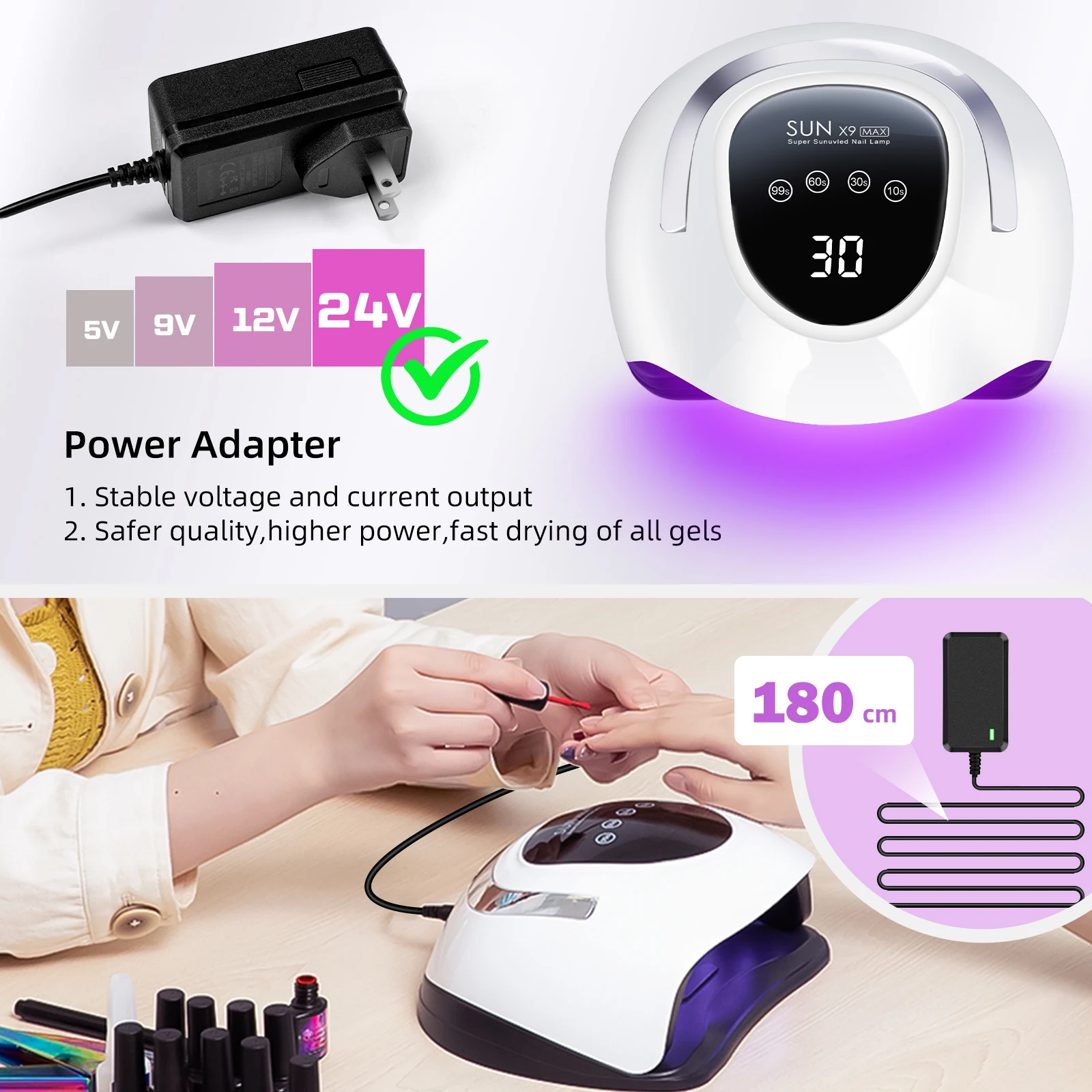 220W LED UV Nail Dryer – 57 Beads, LCD Touchscreen, 4 Timer Settings - Image 5