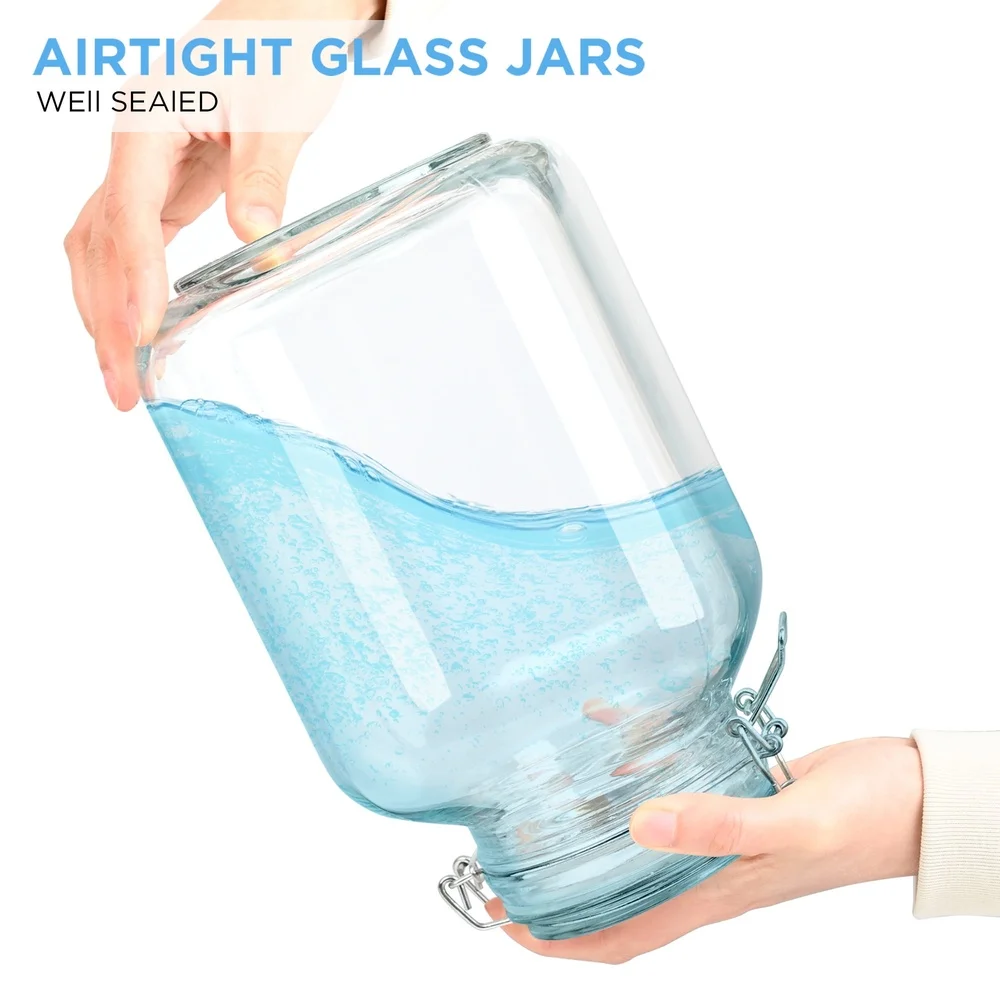 2-Pack Wide Mouth Transparent Glass Storage Jars with Airtight Lids – Cereal & Coffee Containers - Image 4