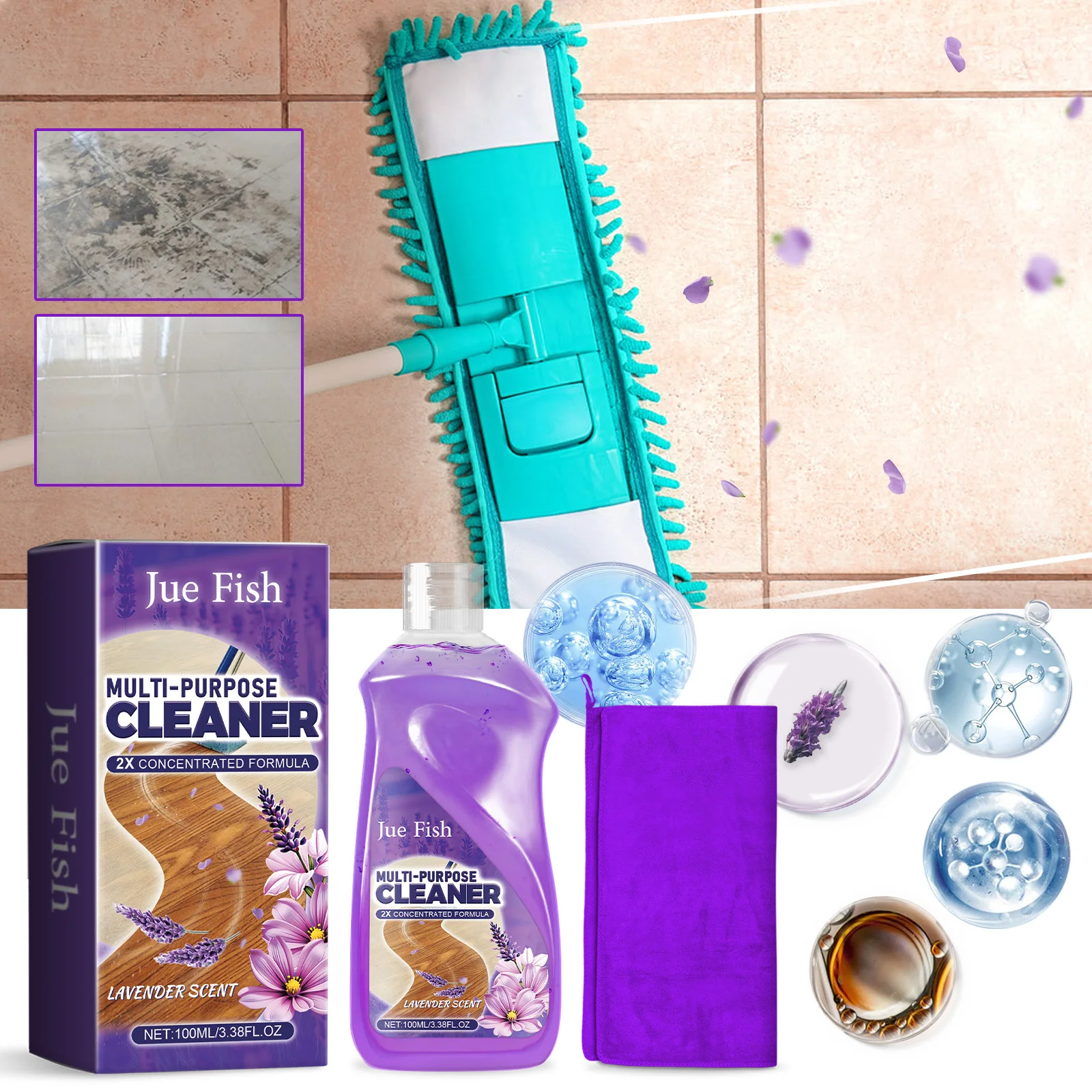 Jue-Fish Floor Cleaner – Versatile Home Floor Cleaner for Deep Cleaning & Brightening - Image 2