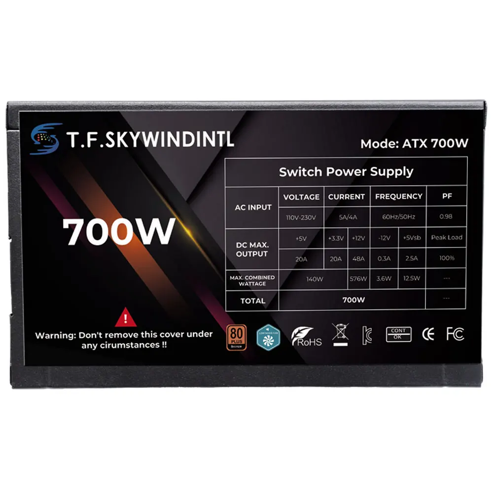 700W ARGB Gaming PC Power Supply, 120mm Fan, 20+4Pin Connector PSU - Image 4