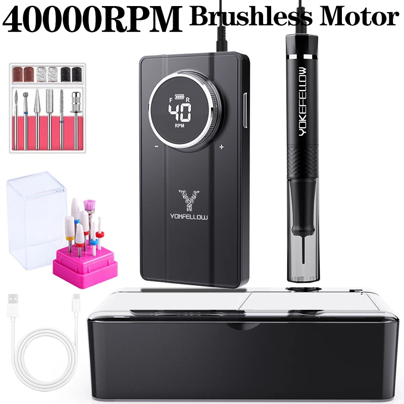 Professional 40000RPM Brushless Nail Drill – Rechargeable with Storage Box - Image 12