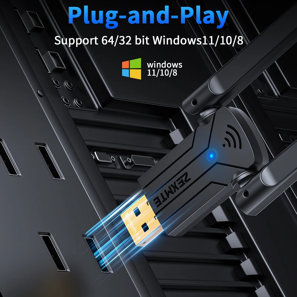 ZEXMTE Long Range USB Bluetooth Adapter, 5.4 USB Dongle with High Gain Antenna - Image 6