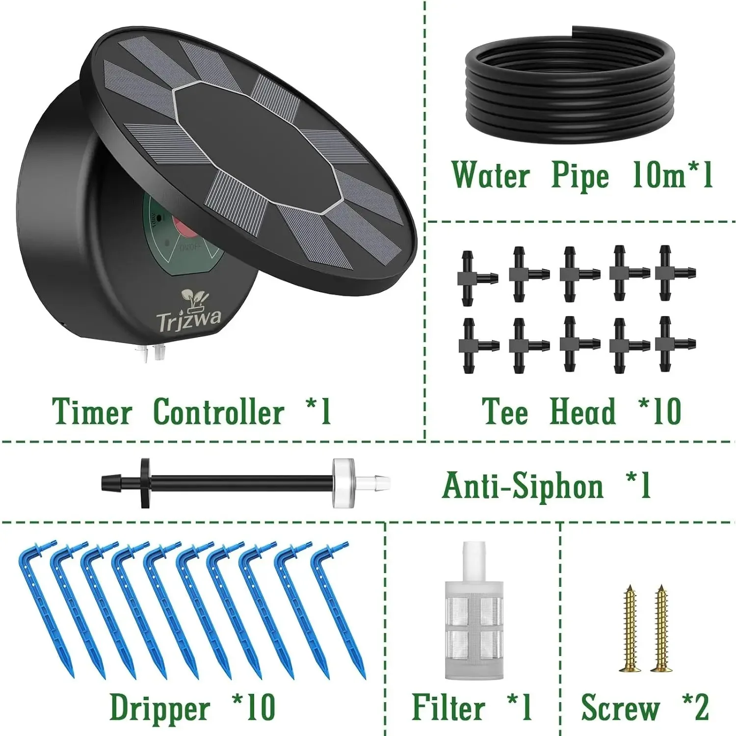 Solar Automatic Drip Irrigation System Kit – 9 Timer Modes, 15m Hose - Image 6