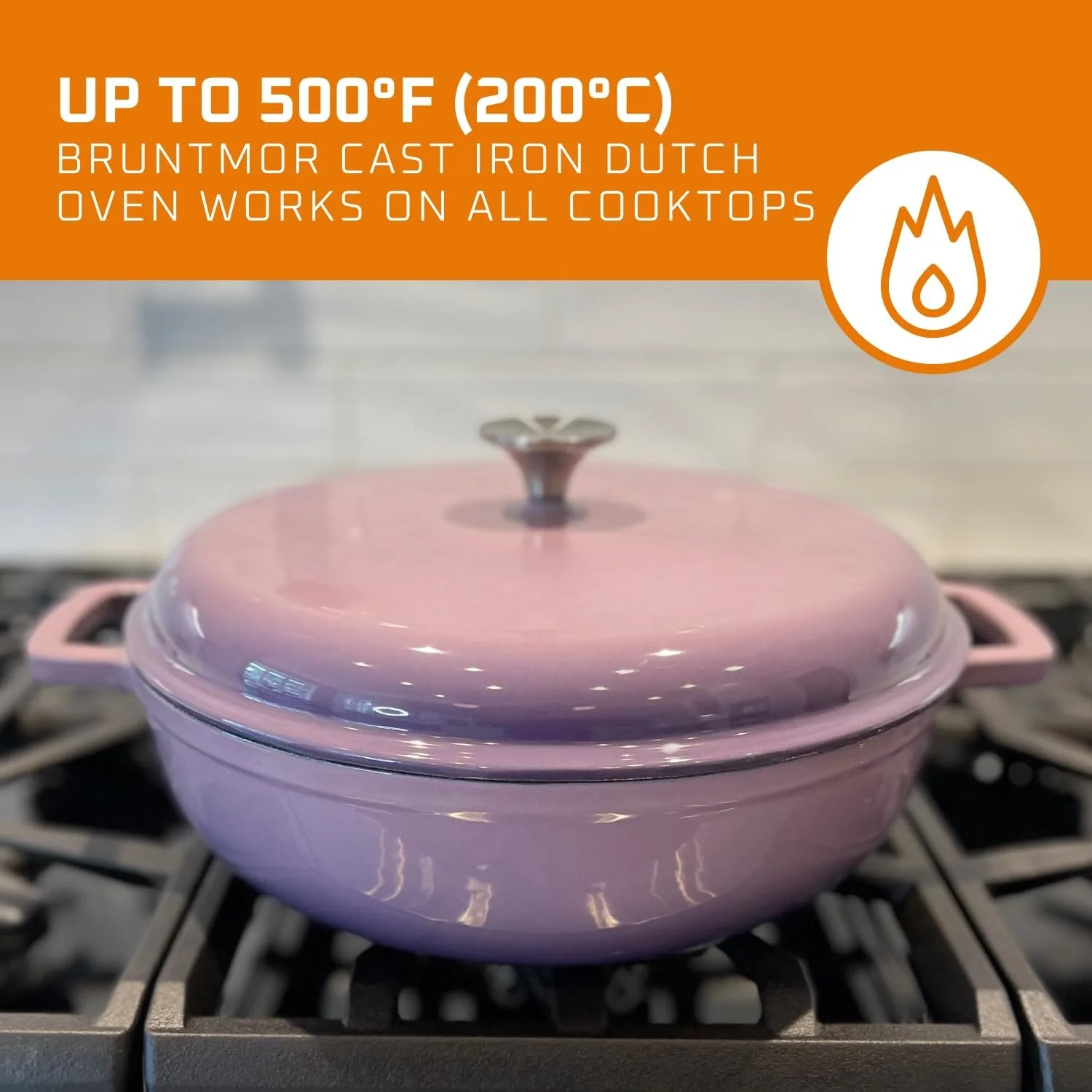 Purple Enameled Cast Iron Dutch Oven – 4.5 Quart with Dual Handles - Image 5