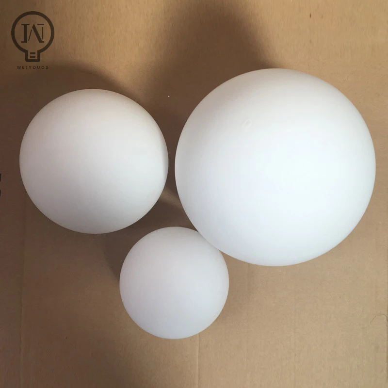 White Glass Globe Lampshade – Milky Round Light Cover in D10–D25cm Sizes - Image 4