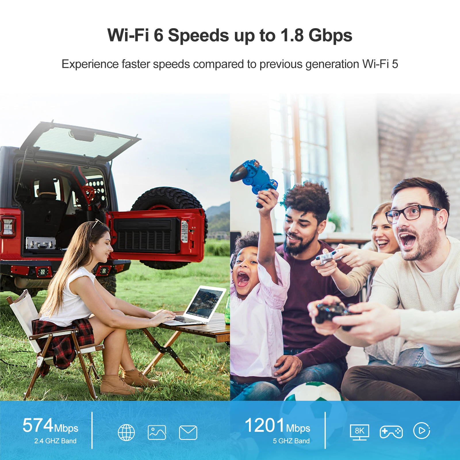 USB WiFi 6 Adapter AX1800Mbps, Dual Band 5dBi Antenna, USB 3.0 for PC - Image 5